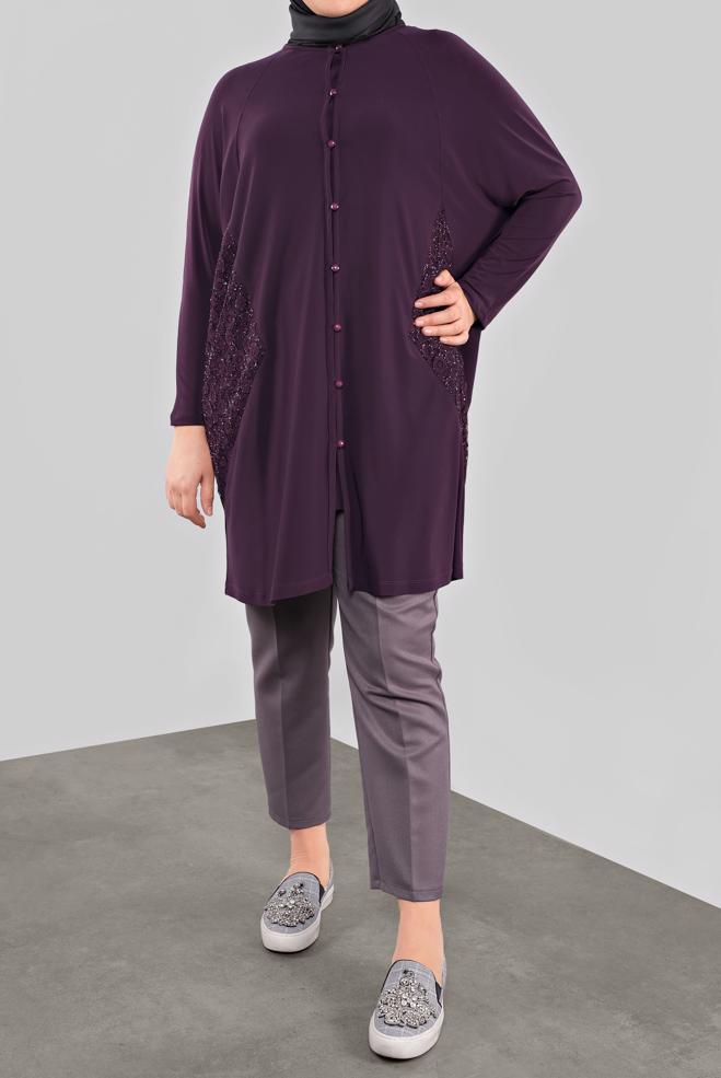 Vêtements hijab POURPRE 20062 VİZONA HIRKA 44/48 TEK46 - ALVİNA