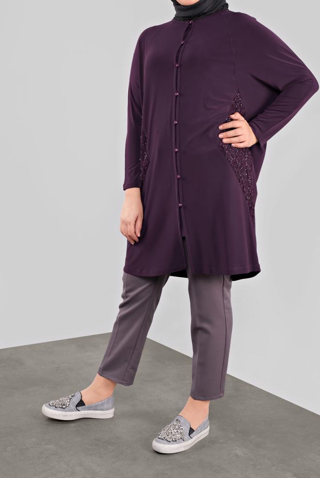 Vêtements hijab POURPRE 20062 VİZONA HIRKA 44/48 TEK46 - ALVİNA