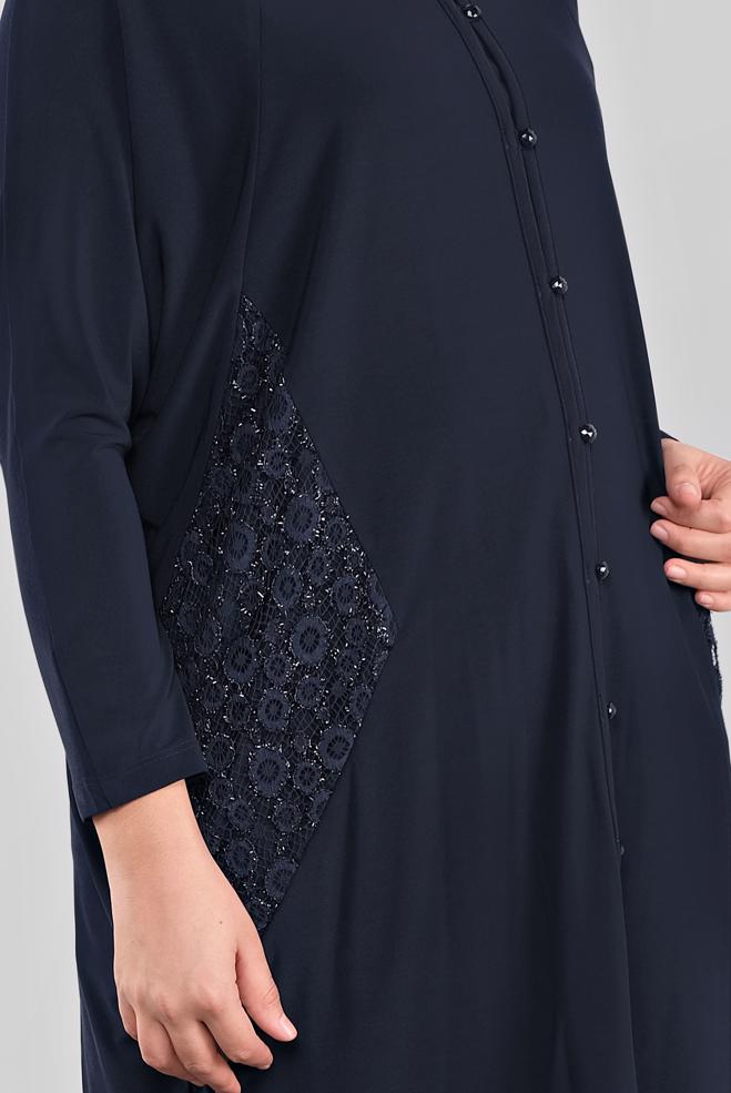 Vêtements hijab BLEU MARINE 20062 VİZONA HIRKA 44/48 TEK46 - ALVİNA