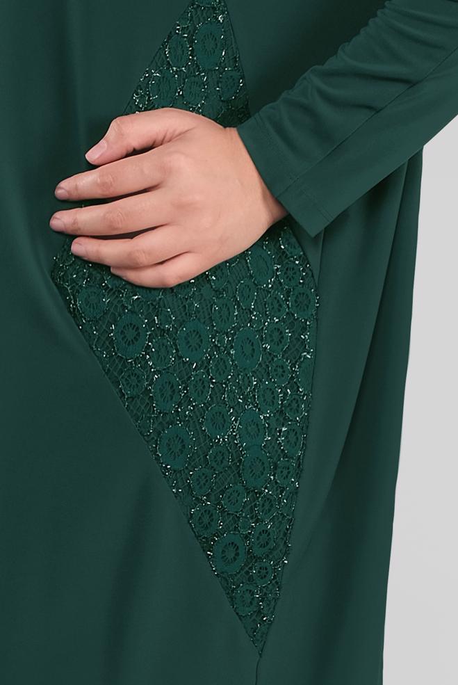 Vêtements hijab VERT 20062 VİZONA HIRKA 44/48 TEK46 - ALVİNA
