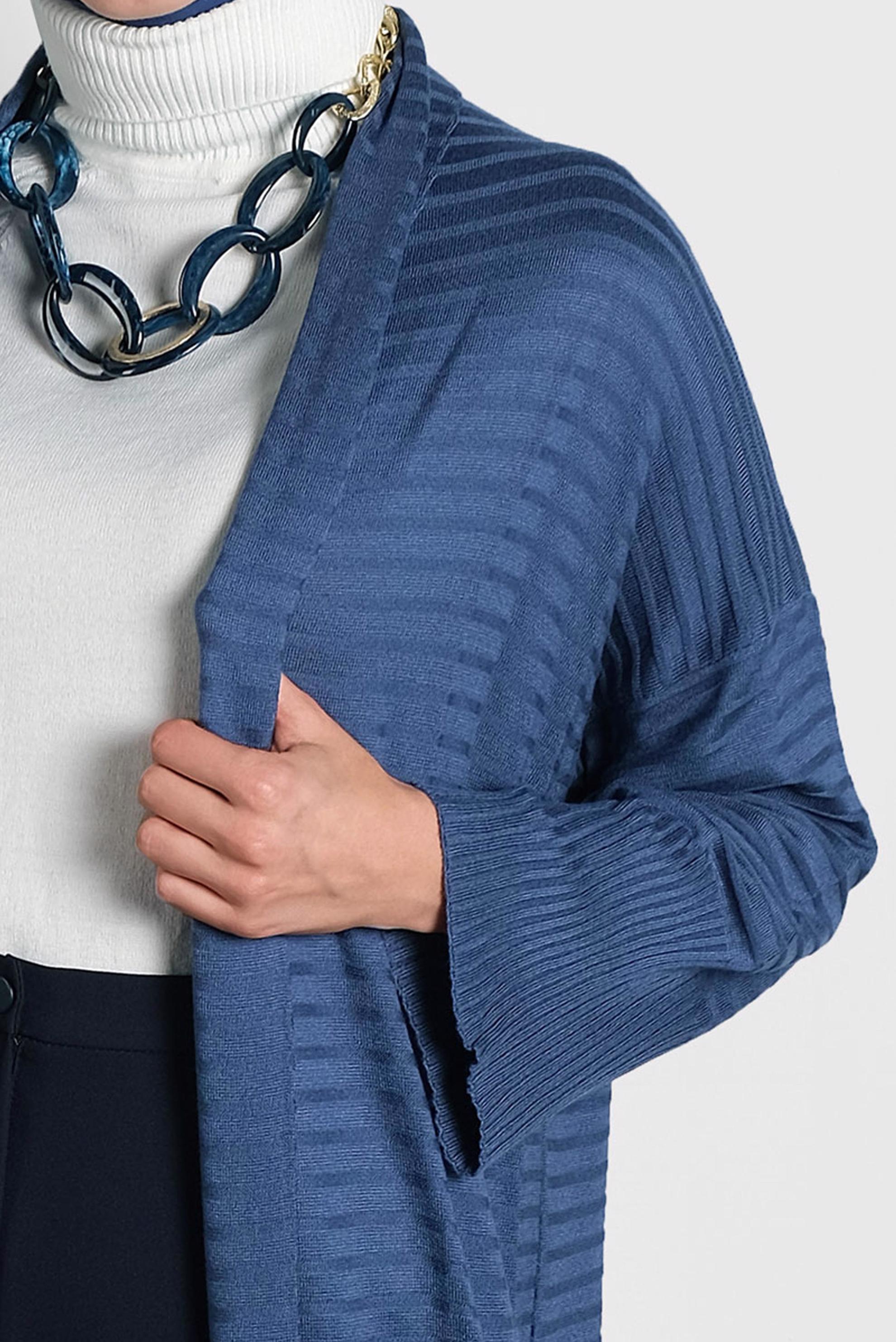 Tesettür giyim LACİVERT FİTİLLİ TRİKO HIRKA 40040  