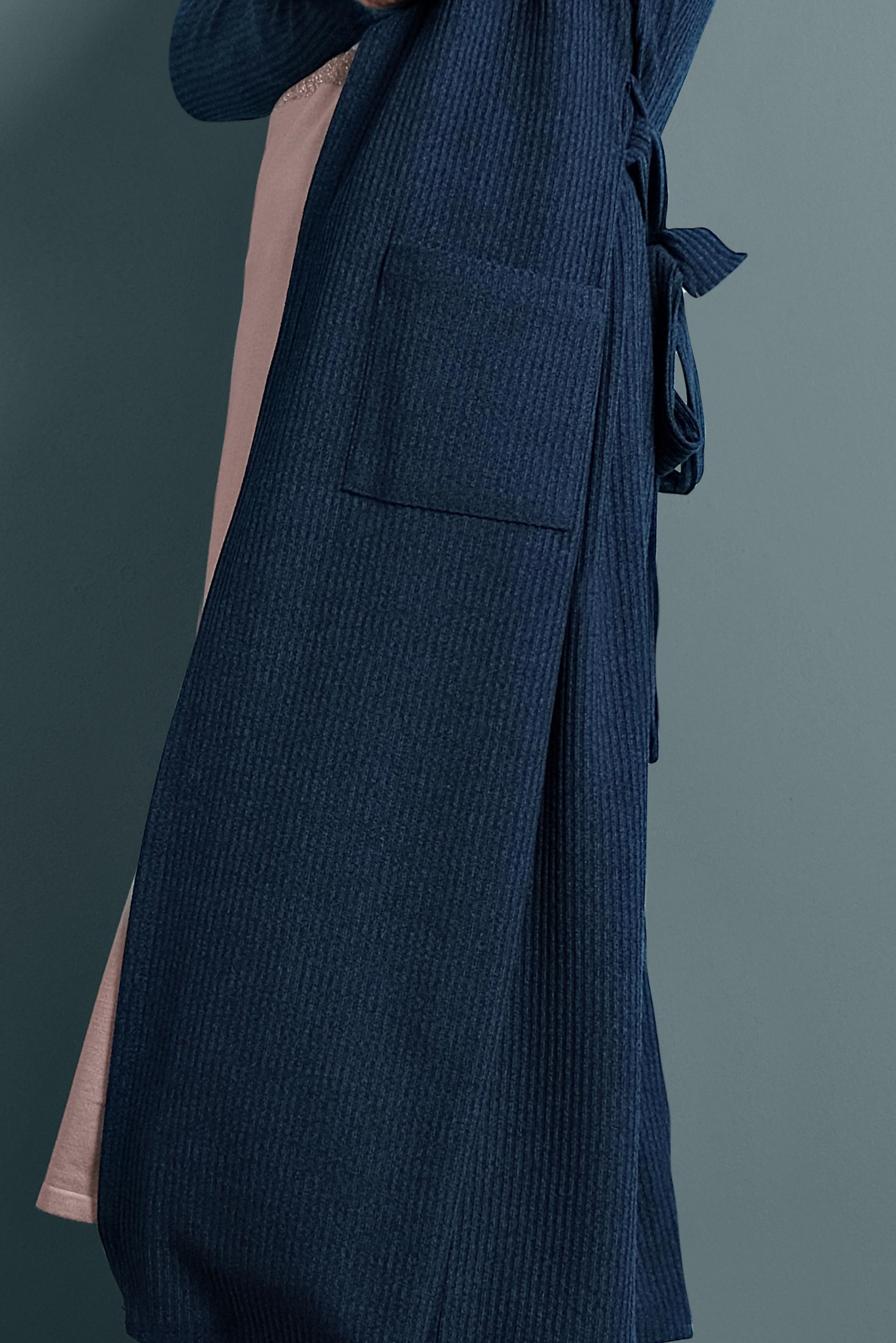 Tesettür giyim LACİVERT CEPLİ TRİKO HIRKA 40354