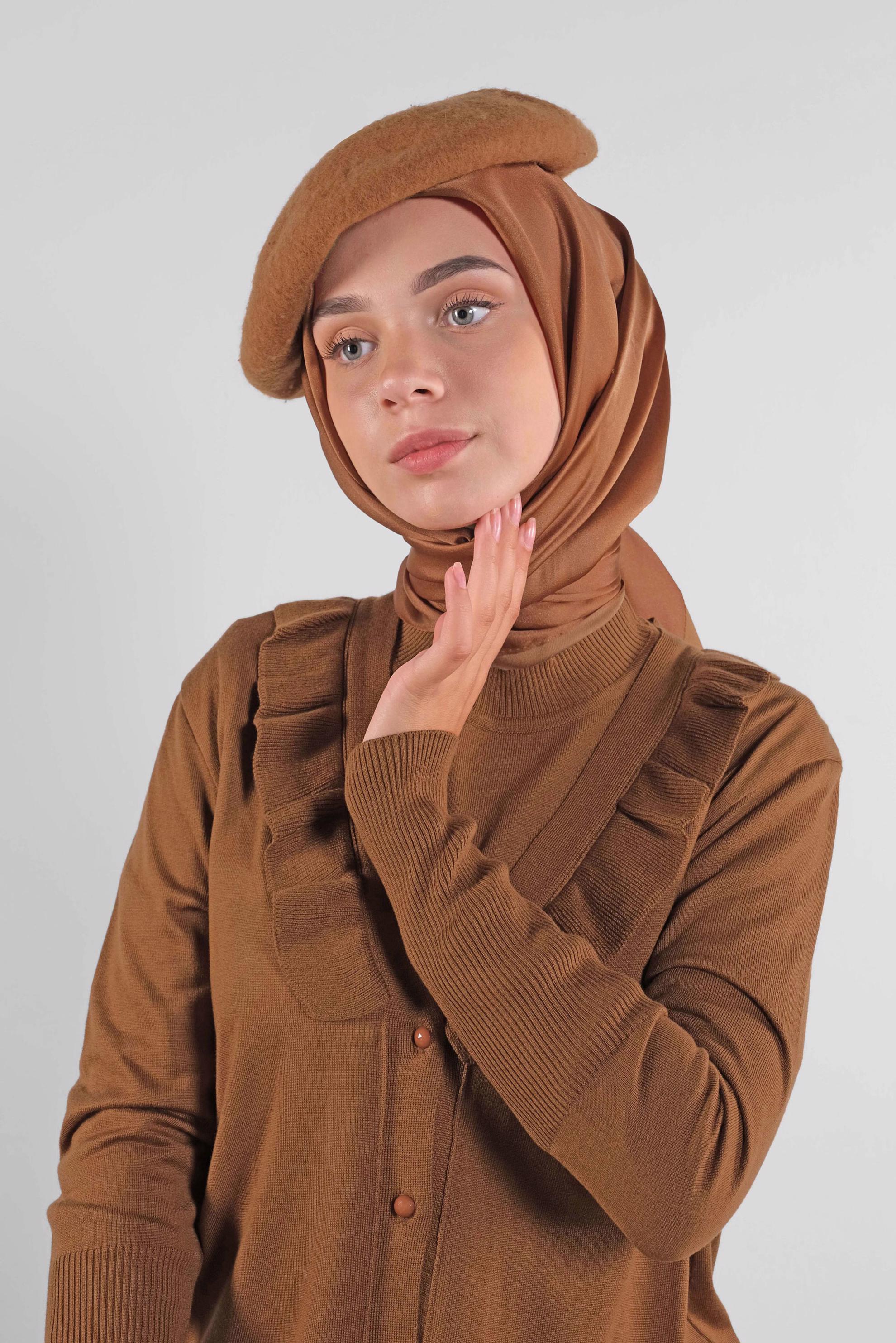 Hijab clothing TABA RUFFLED KNIT CARDIGAN 41040 