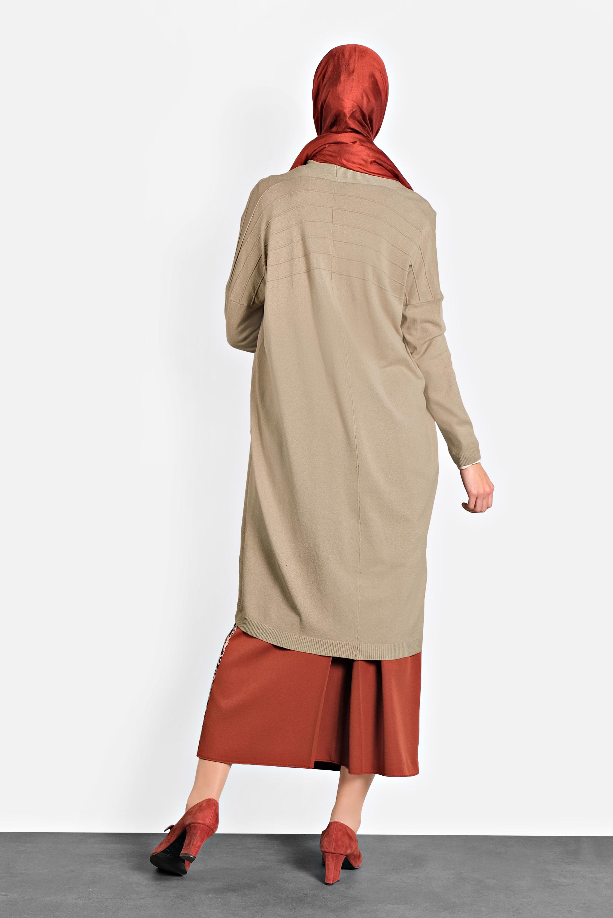 Hijab clothing BEIGE FLOWING CARDIGAN 4133 