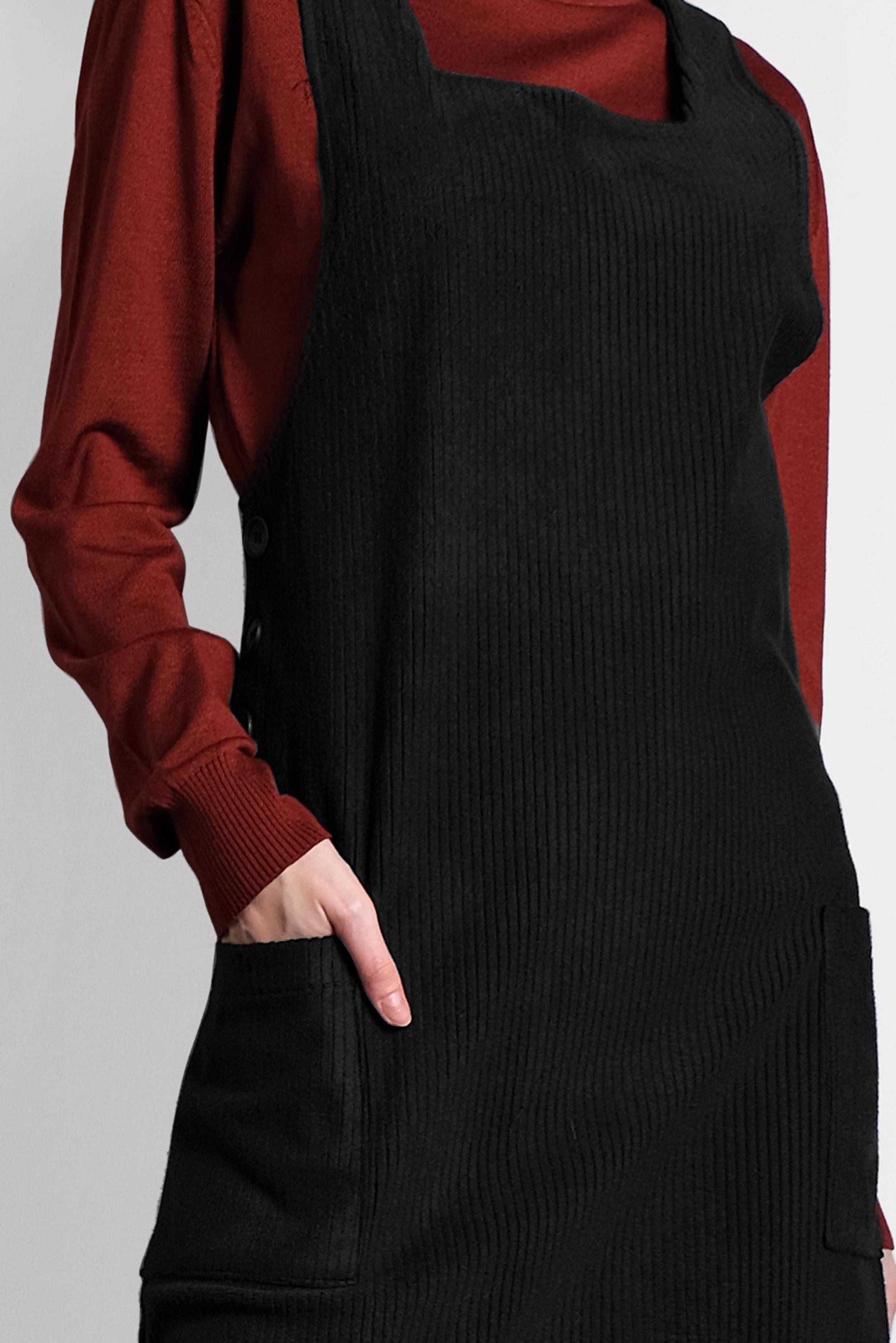 Tesettür giyim SİYAH CEPLİ KADİFE JİLE 40342 