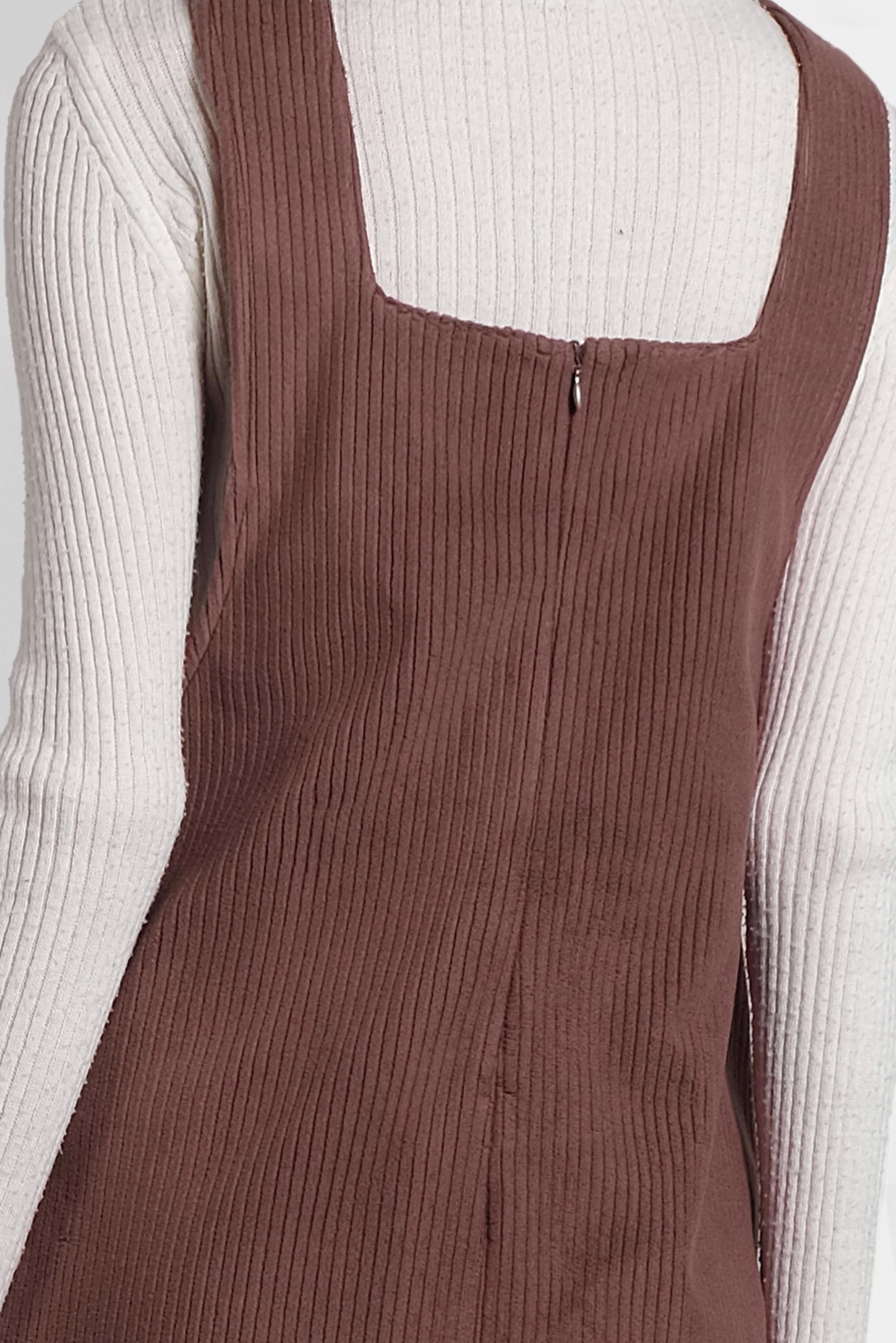 Tesettür giyim KAHVE CEPLİ KADİFE JİLE 40342 