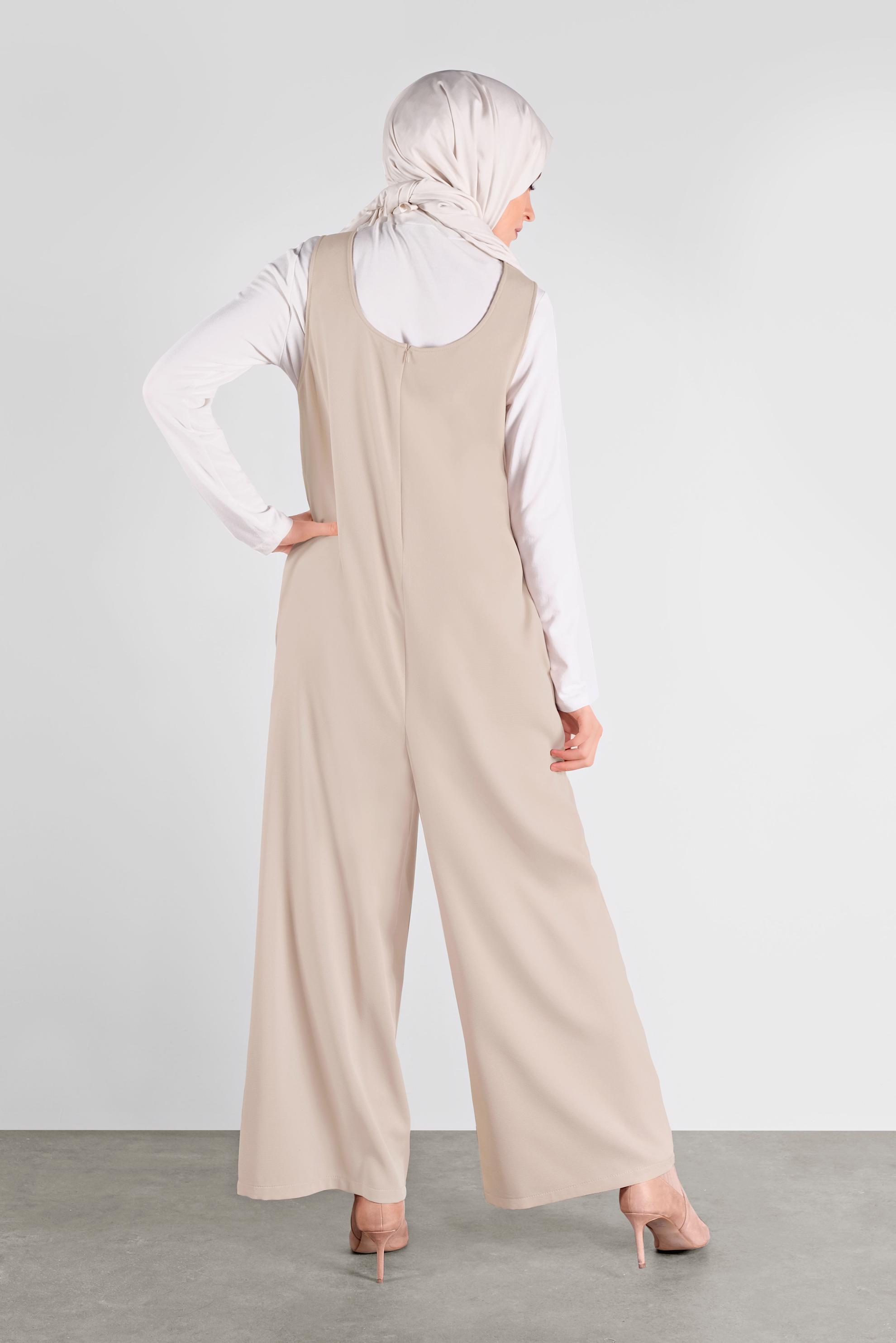 Tesettür giyim BEJ DÜĞMELİ JİLE 41118 