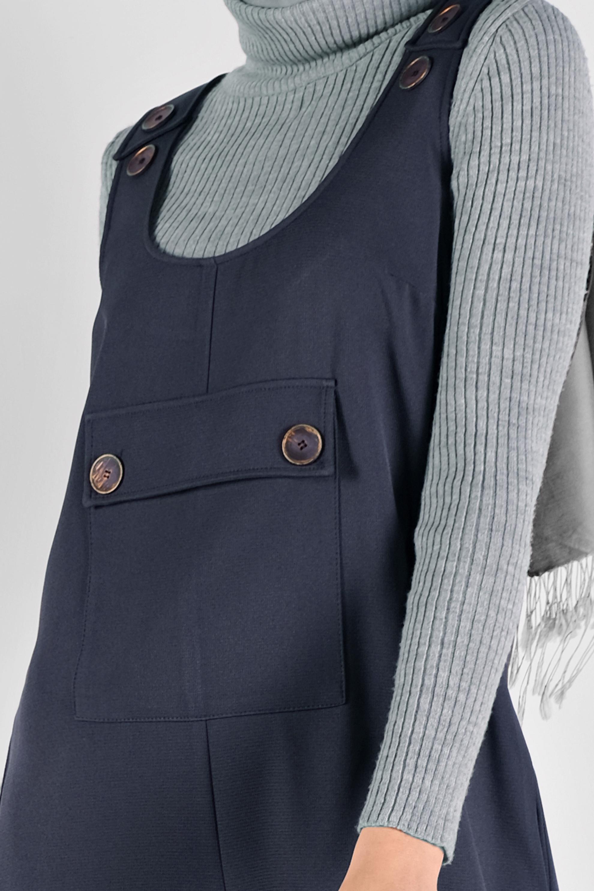 Tesettür giyim LACİVERT DÜĞMELİ JİLE 41118 