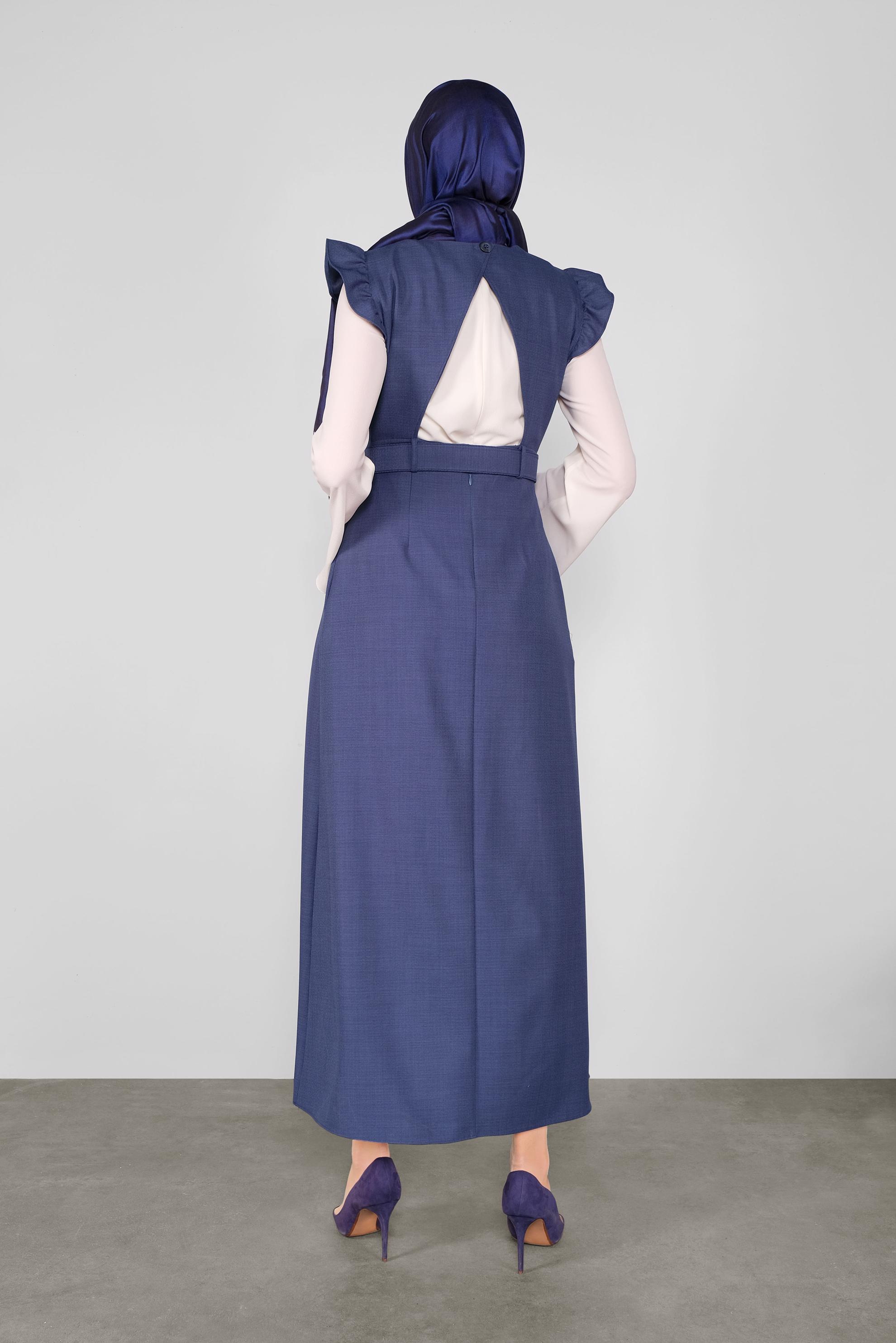 Tesettür giyim LACİVERT FIRFIRLI DÜĞMELİ JİLE 41199