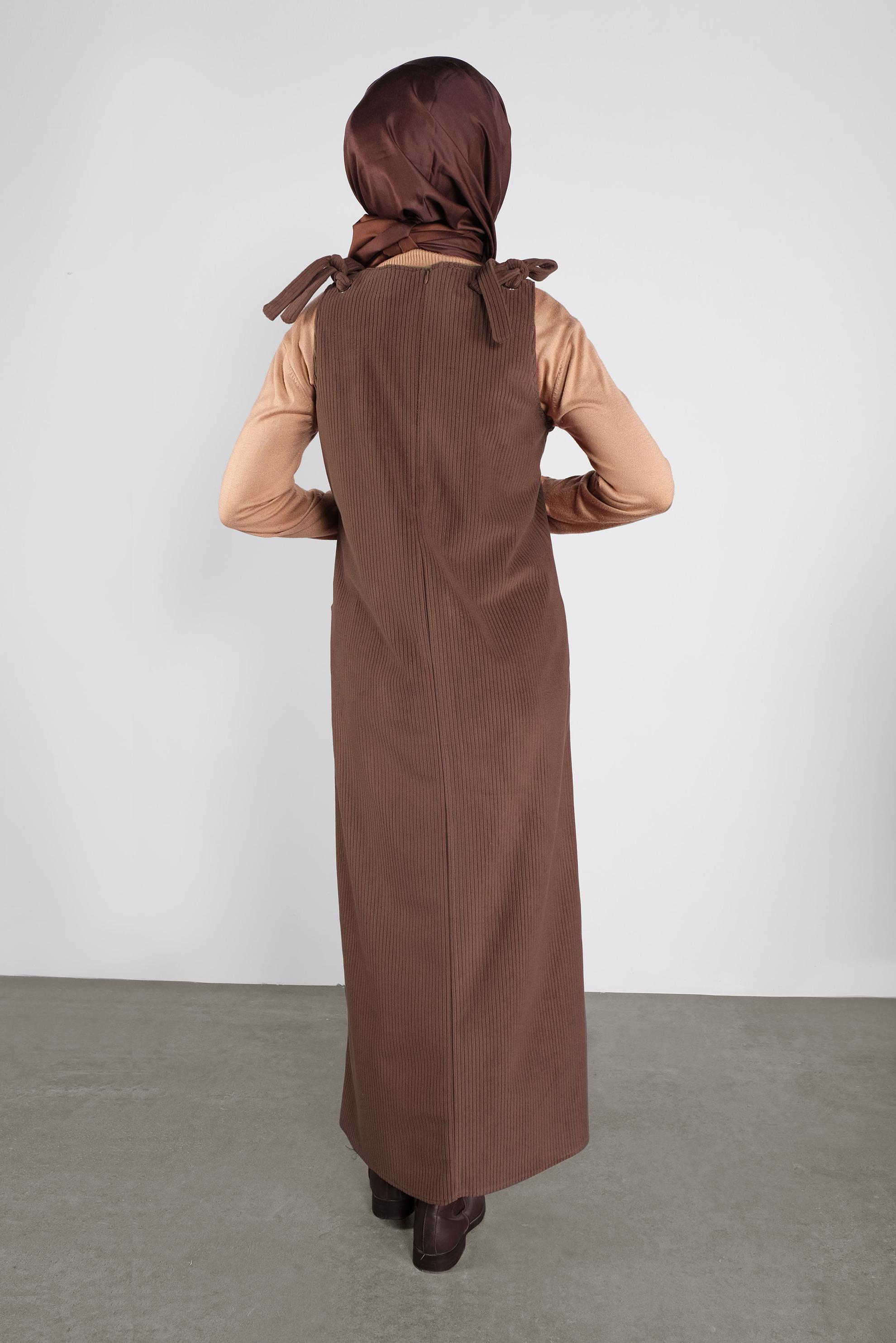 Tesettür giyim KAHVE KADİFE JİLE 41266 