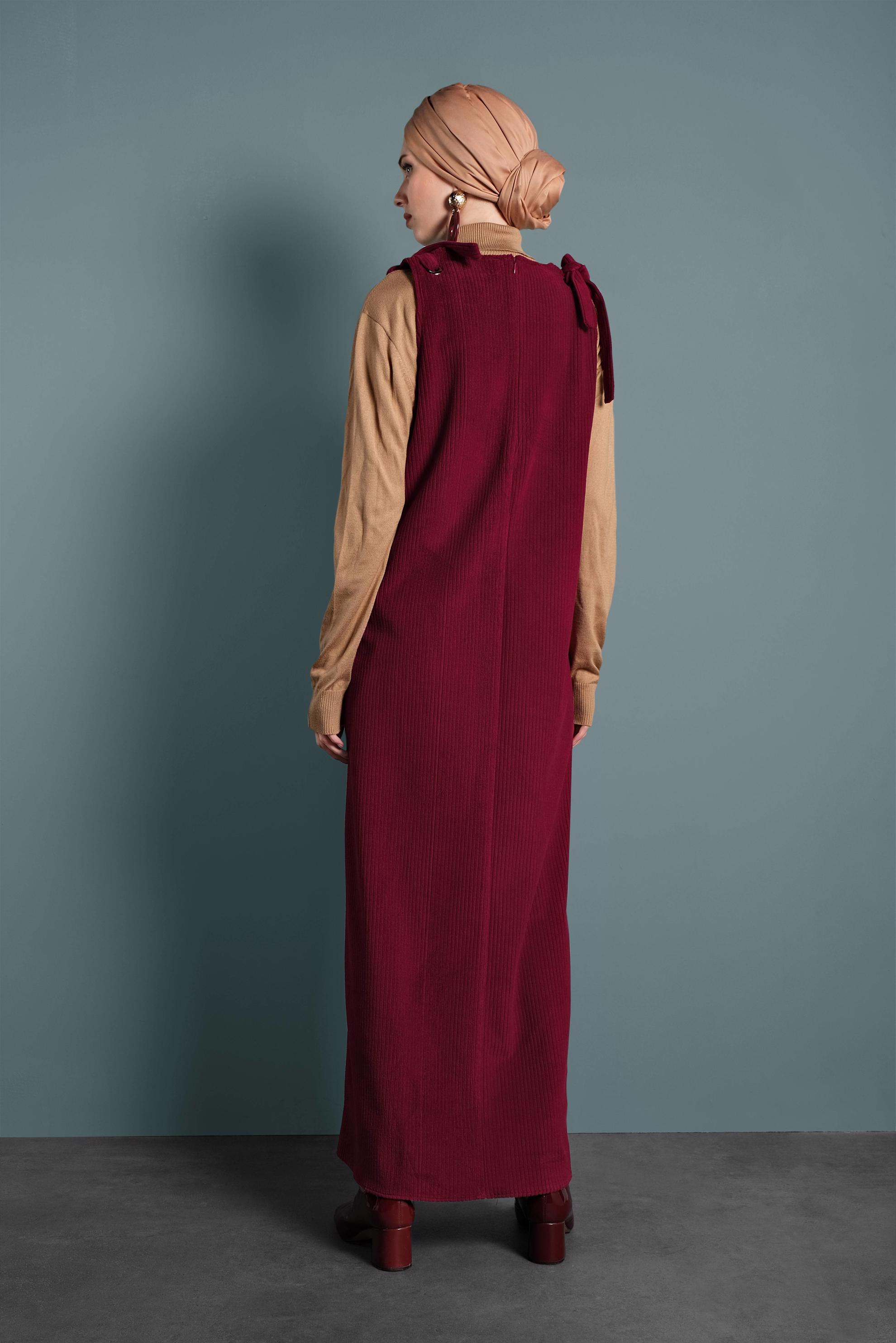 Tesettür giyim BORDO KADİFE JİLE 41266 