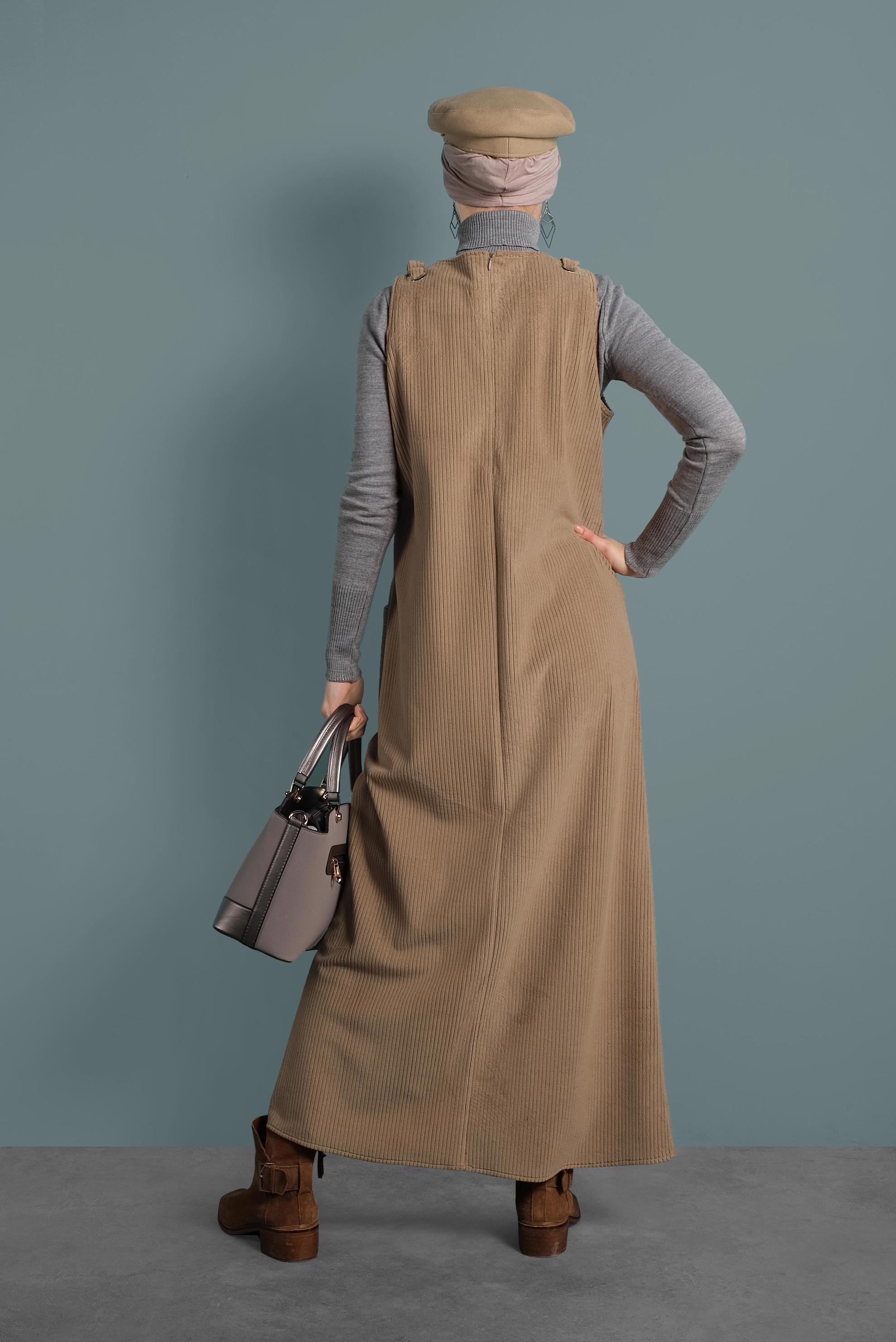 Tesettür giyim KAHVE KADİFE JİLE 41266 