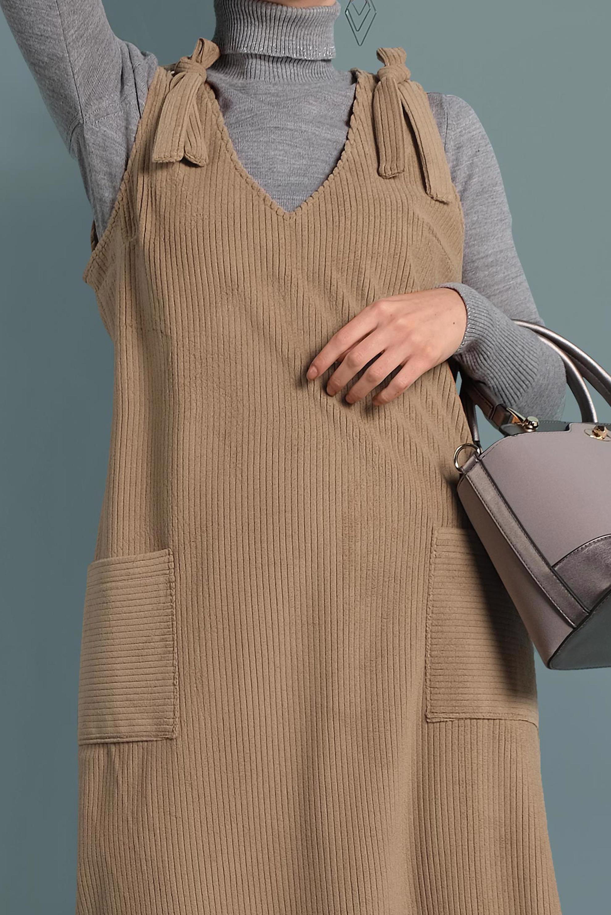 Tesettür giyim KAHVE KADİFE JİLE 41266 