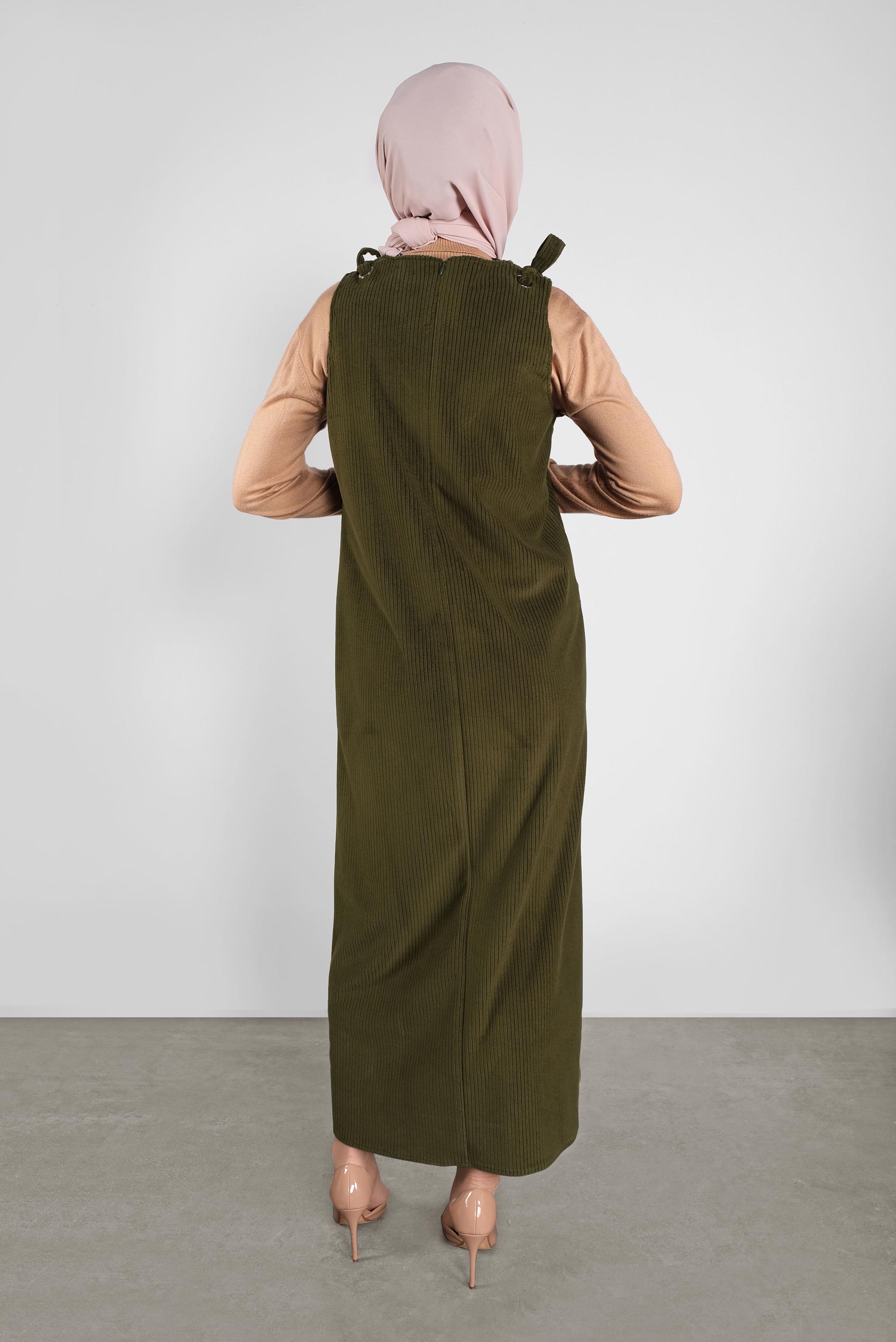 Tesettür giyim HAKİ KADİFE JİLE 41266 