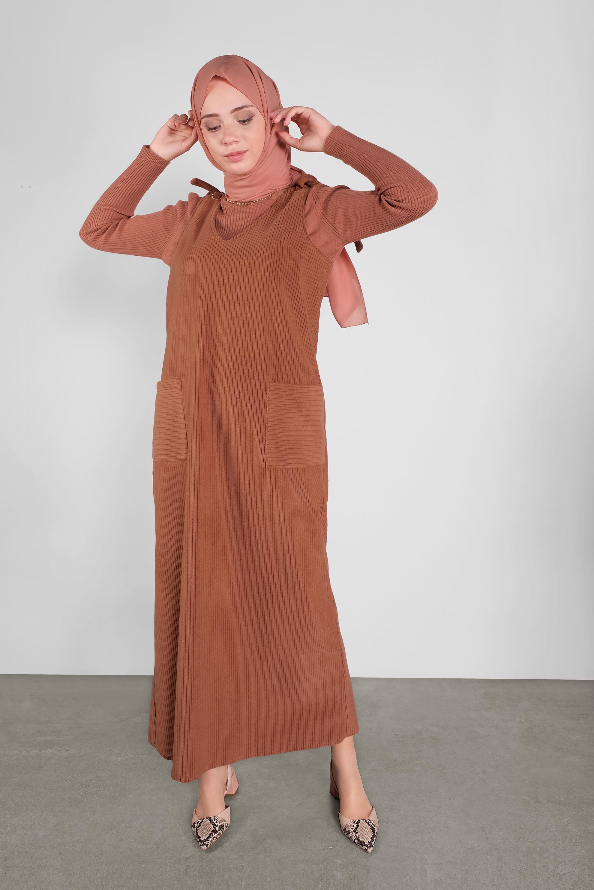 Tesettür giyim TABA KADİFE JİLE 41266 