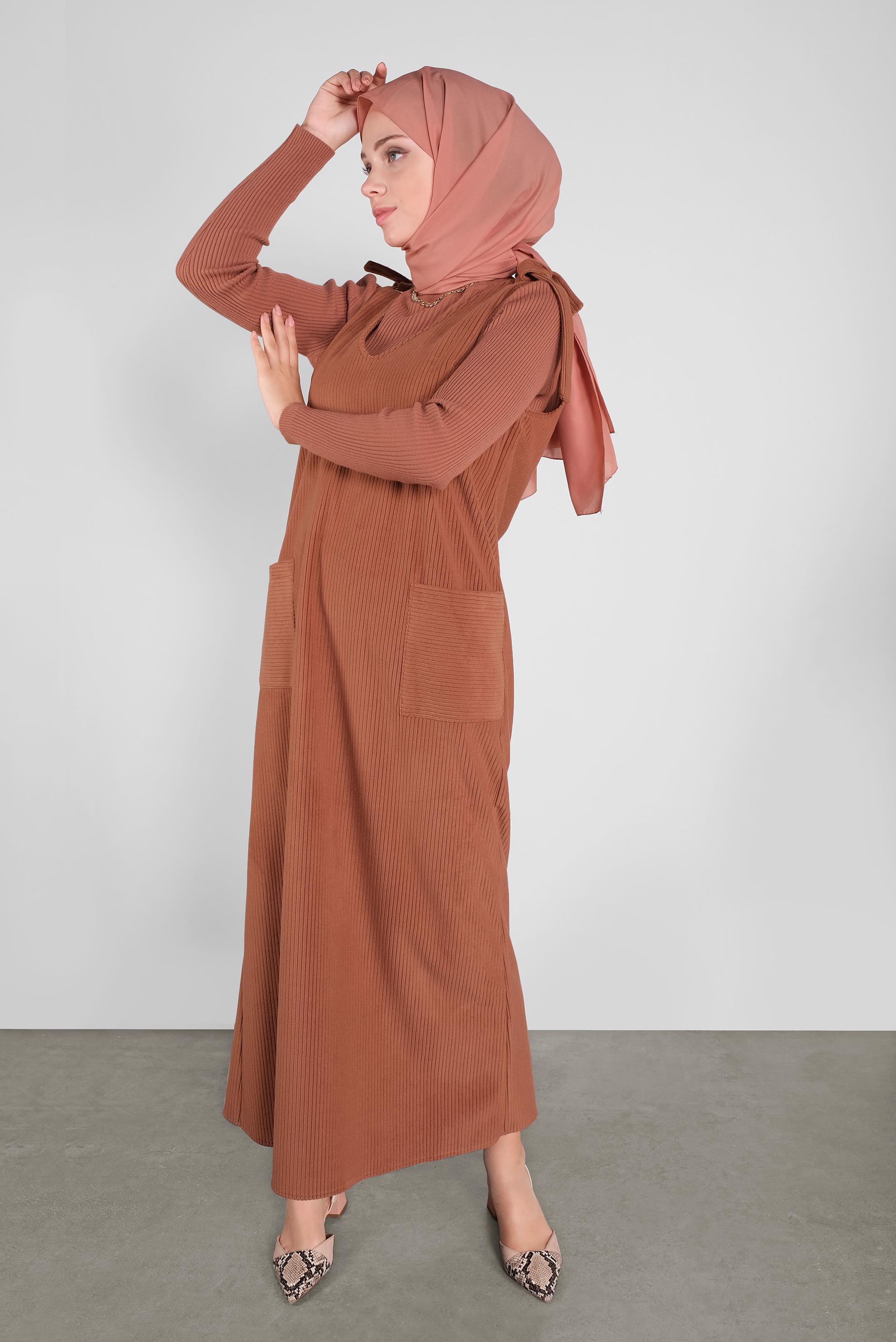 Tesettür giyim TABA KADİFE JİLE 41266 