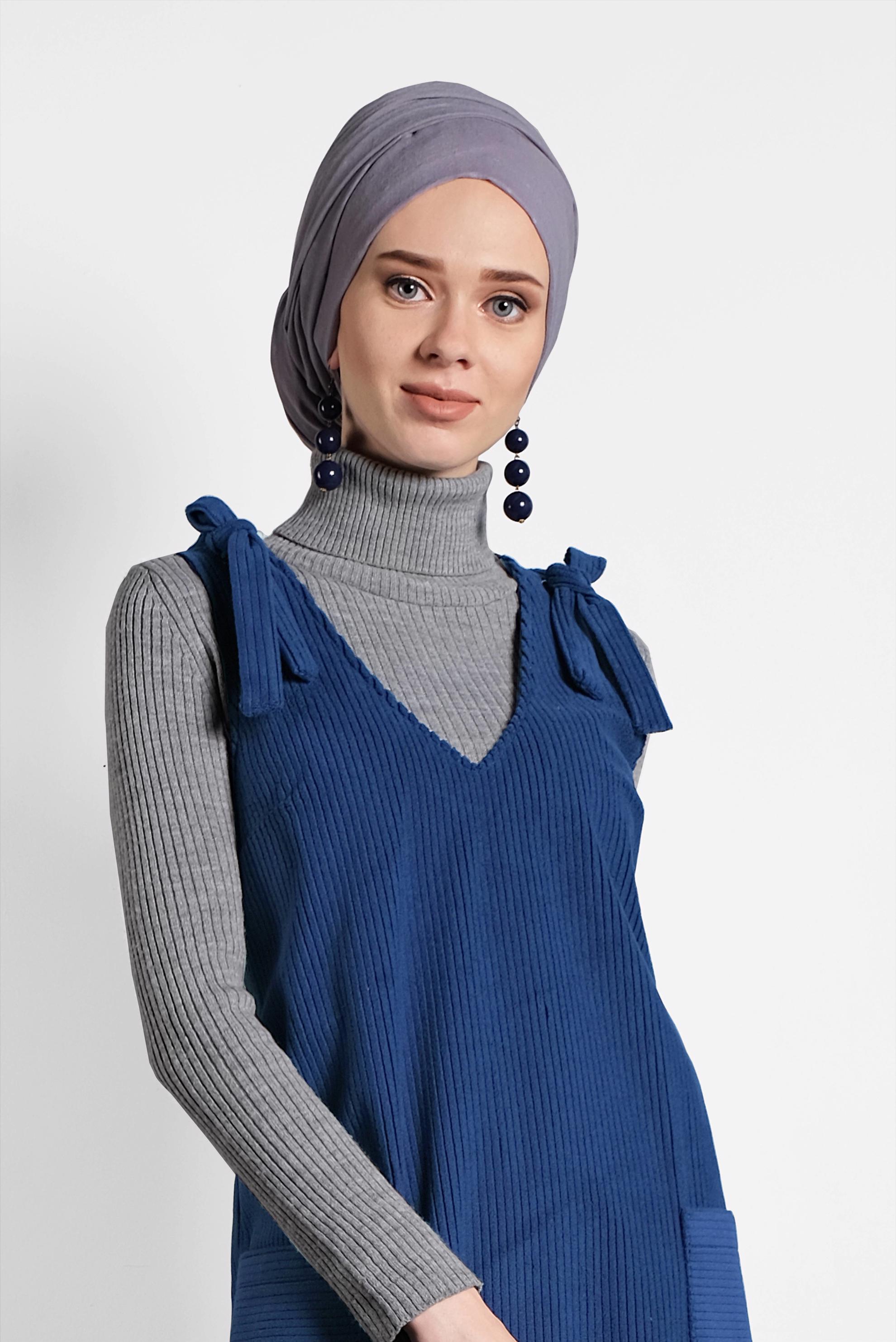 Tesettür giyim LACİVERT KADİFE JİLE 41266 