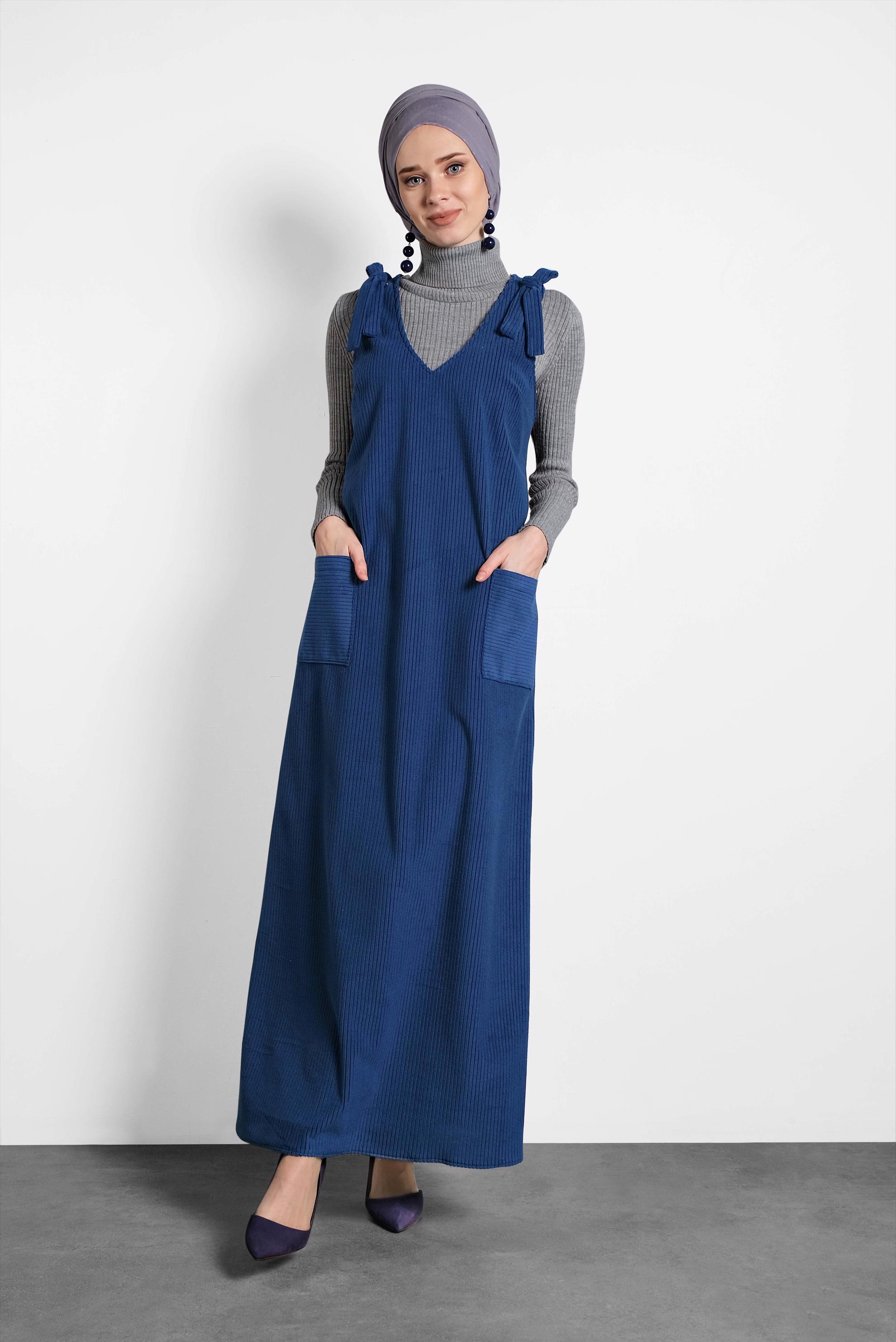 Tesettür giyim LACİVERT KADİFE JİLE 41266 