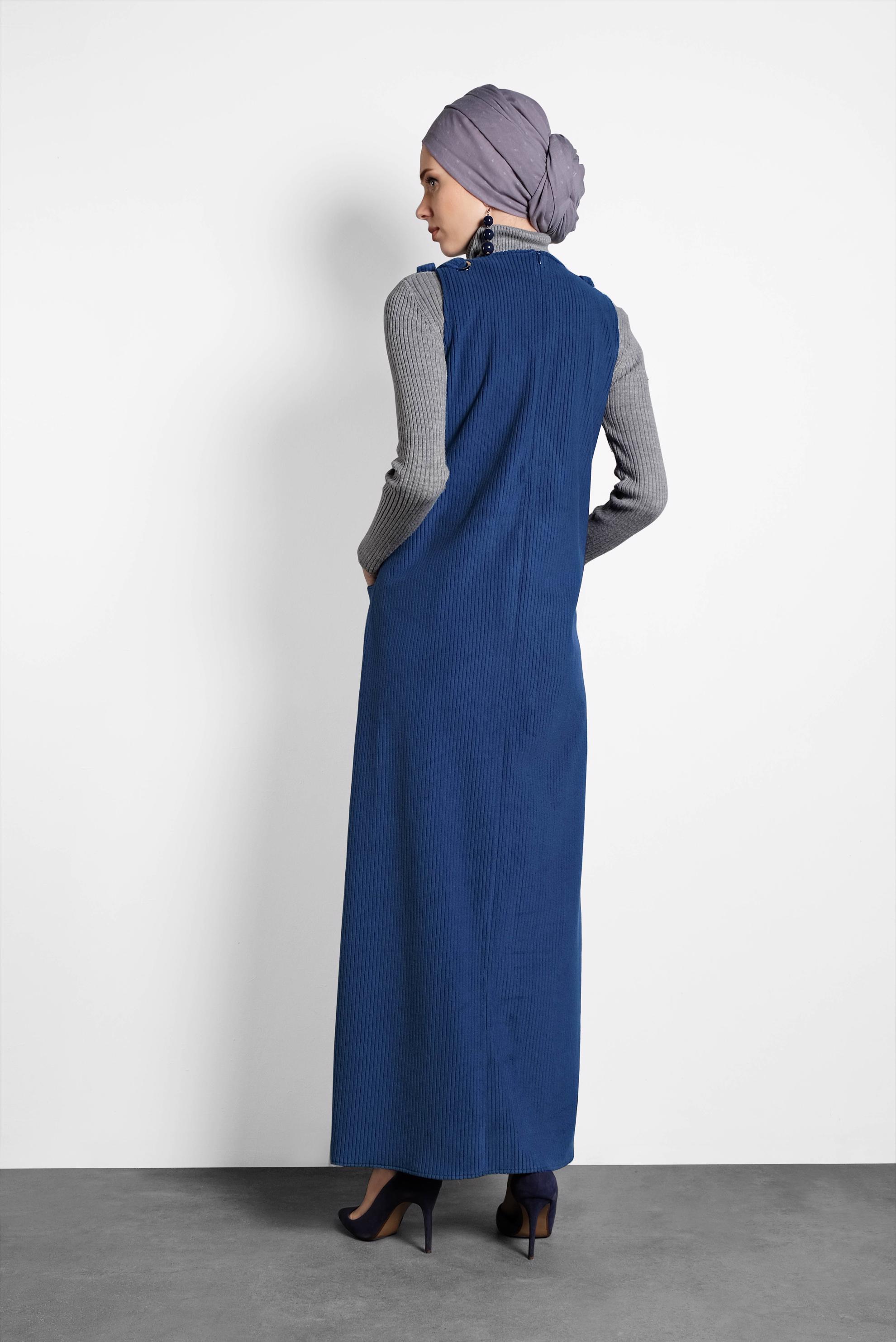 Tesettür giyim LACİVERT KADİFE JİLE 41266 