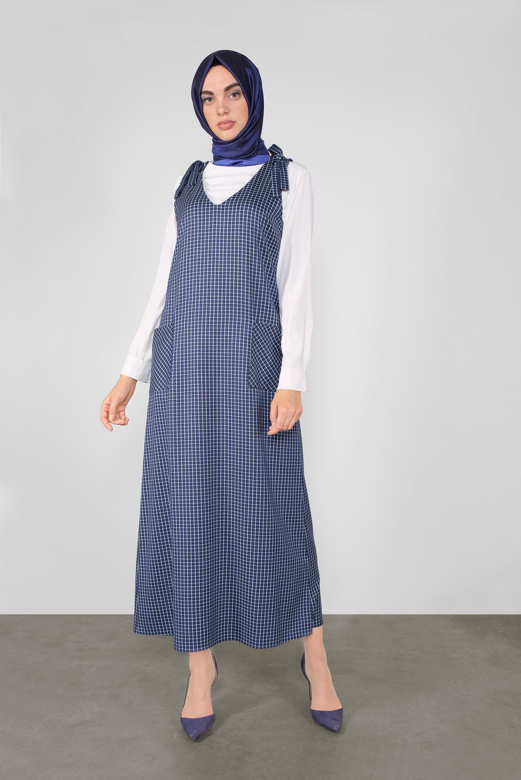 Tesettür giyim LACİVERT BAĞCIKLI PÖTİKARE JİLE 41287 