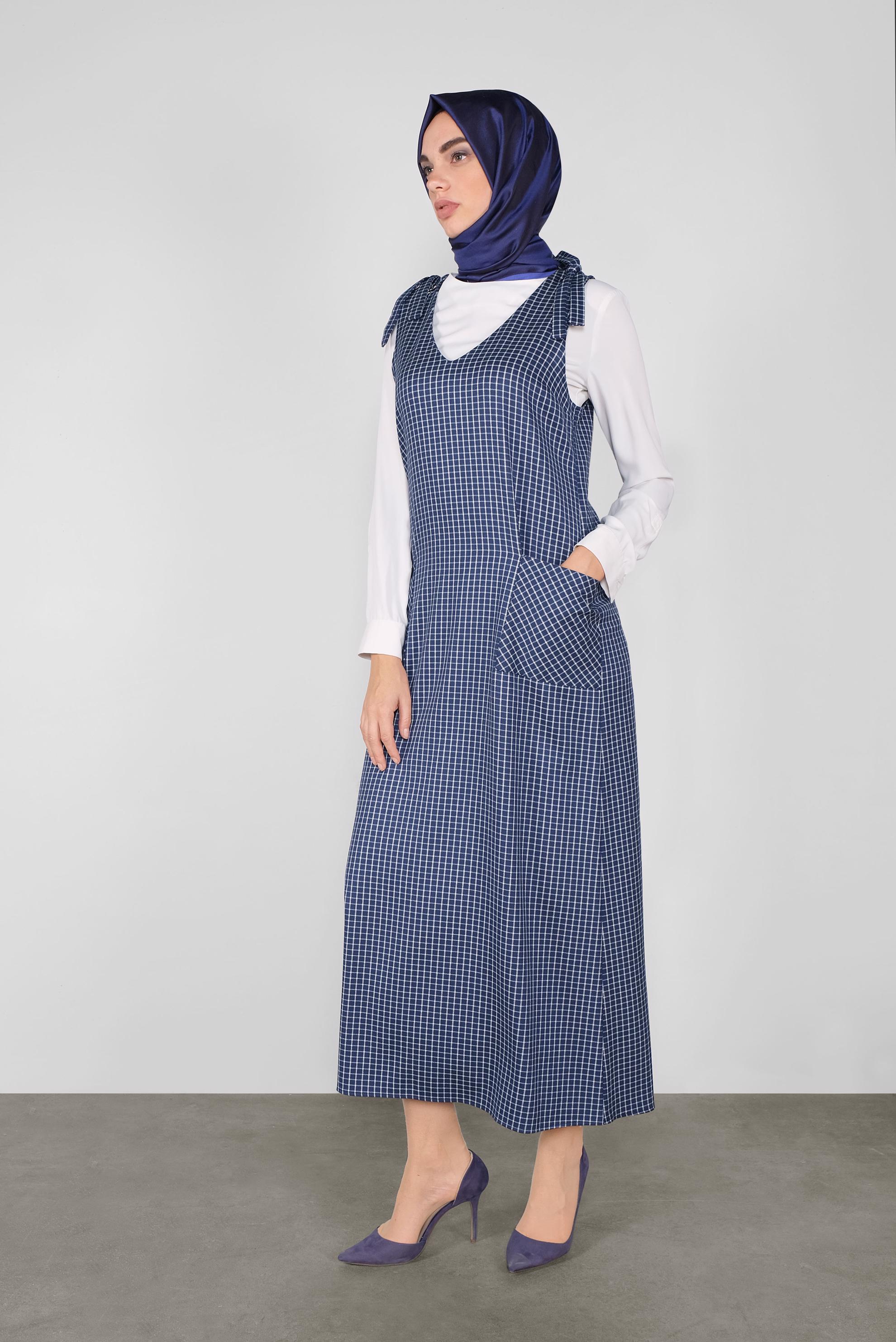 Tesettür giyim LACİVERT BAĞCIKLI PÖTİKARE JİLE 41287 