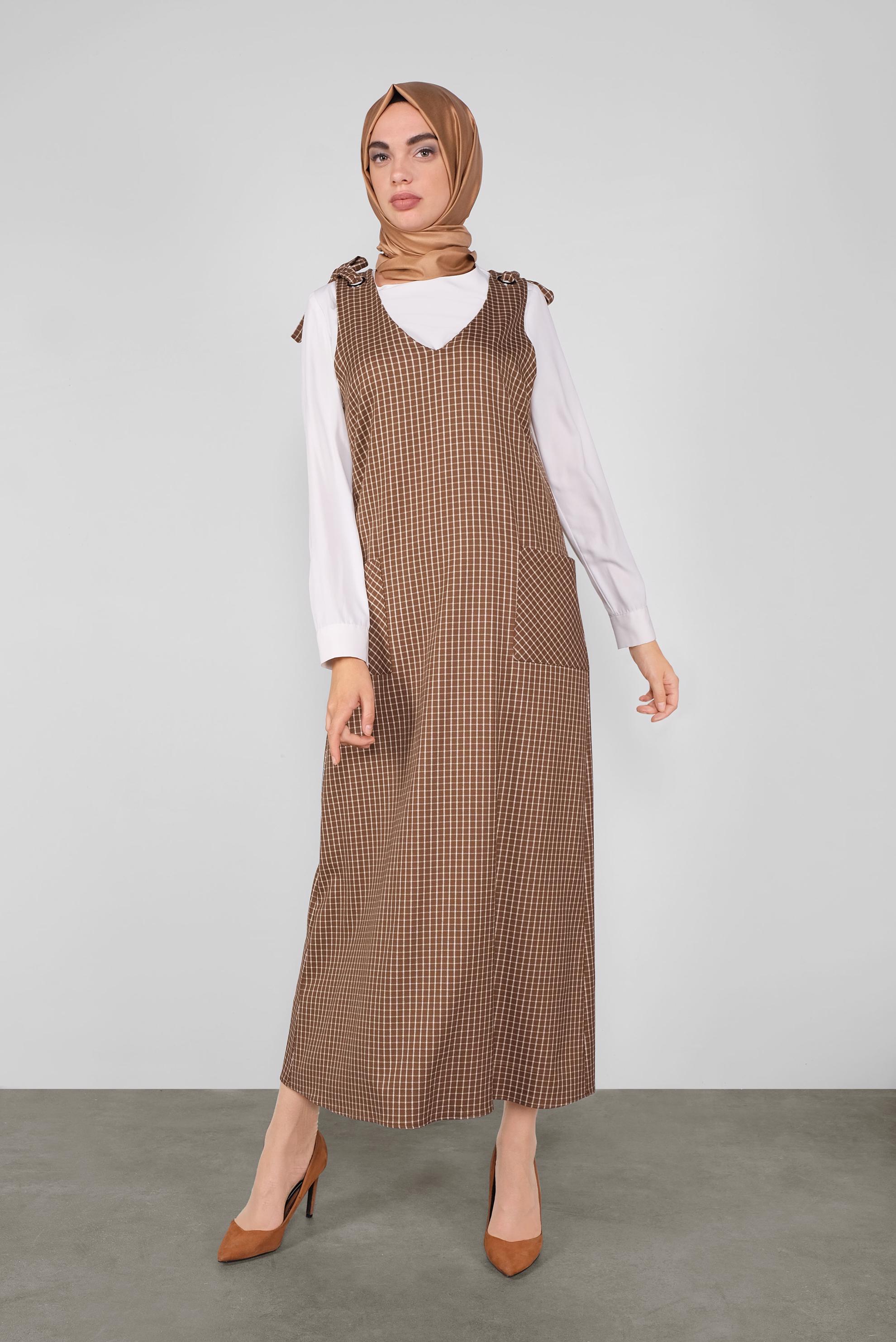 Hijab clothing TABA GINGHAM PINAFORE SKIRT 41287 