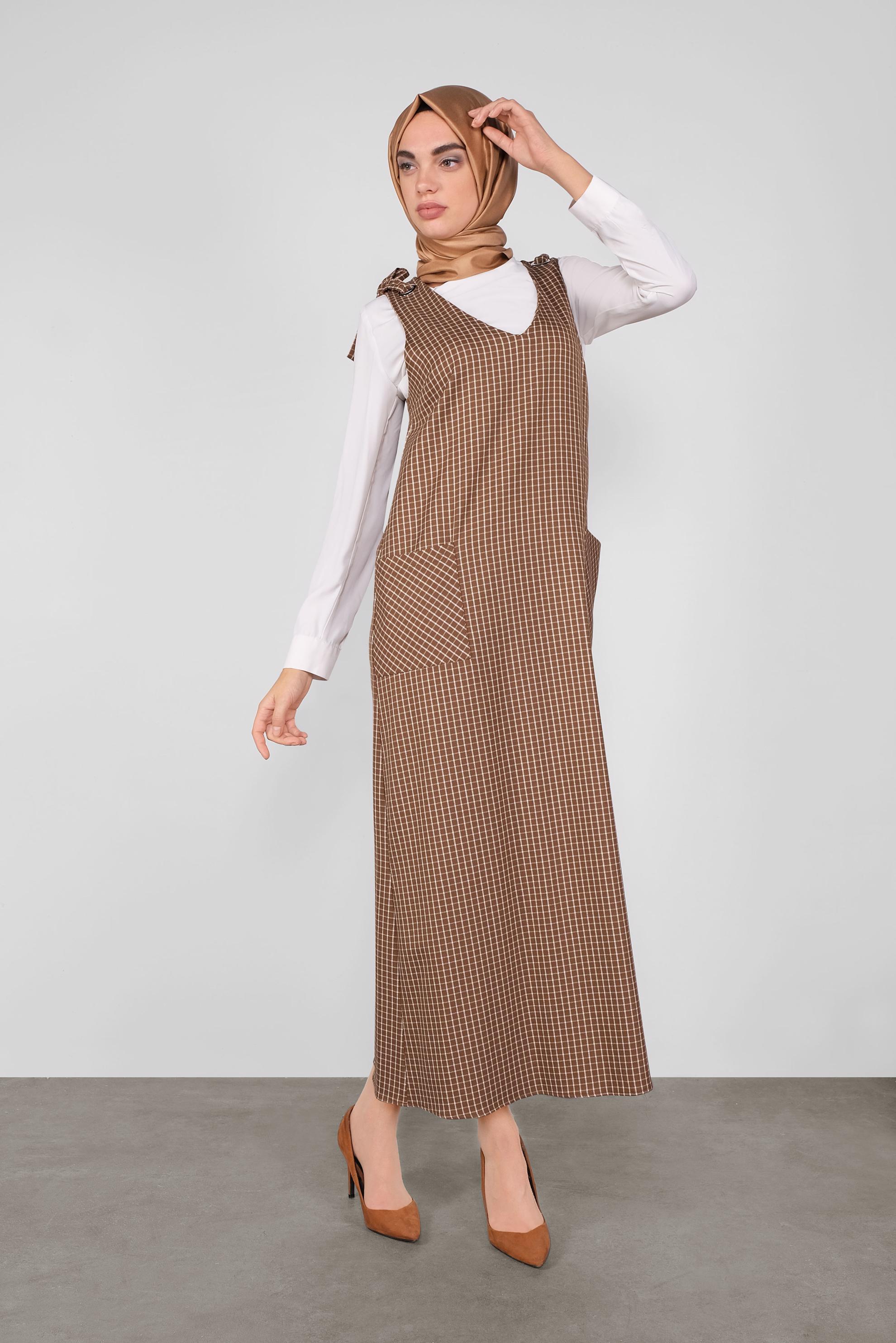 Hijab clothing TABA GINGHAM PINAFORE SKIRT 41287 