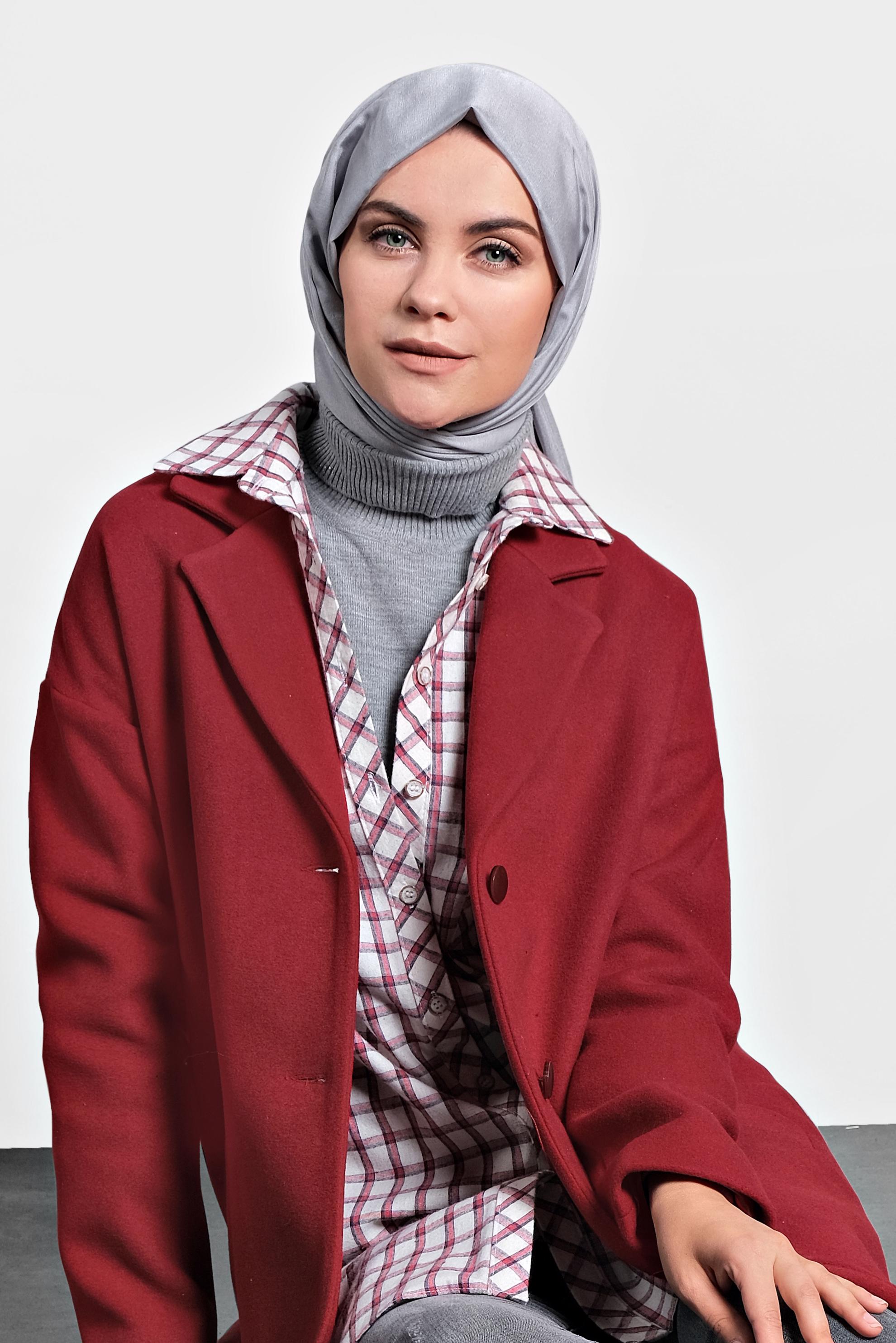 Hijab clothing RED CLASSIC COAT 90005 