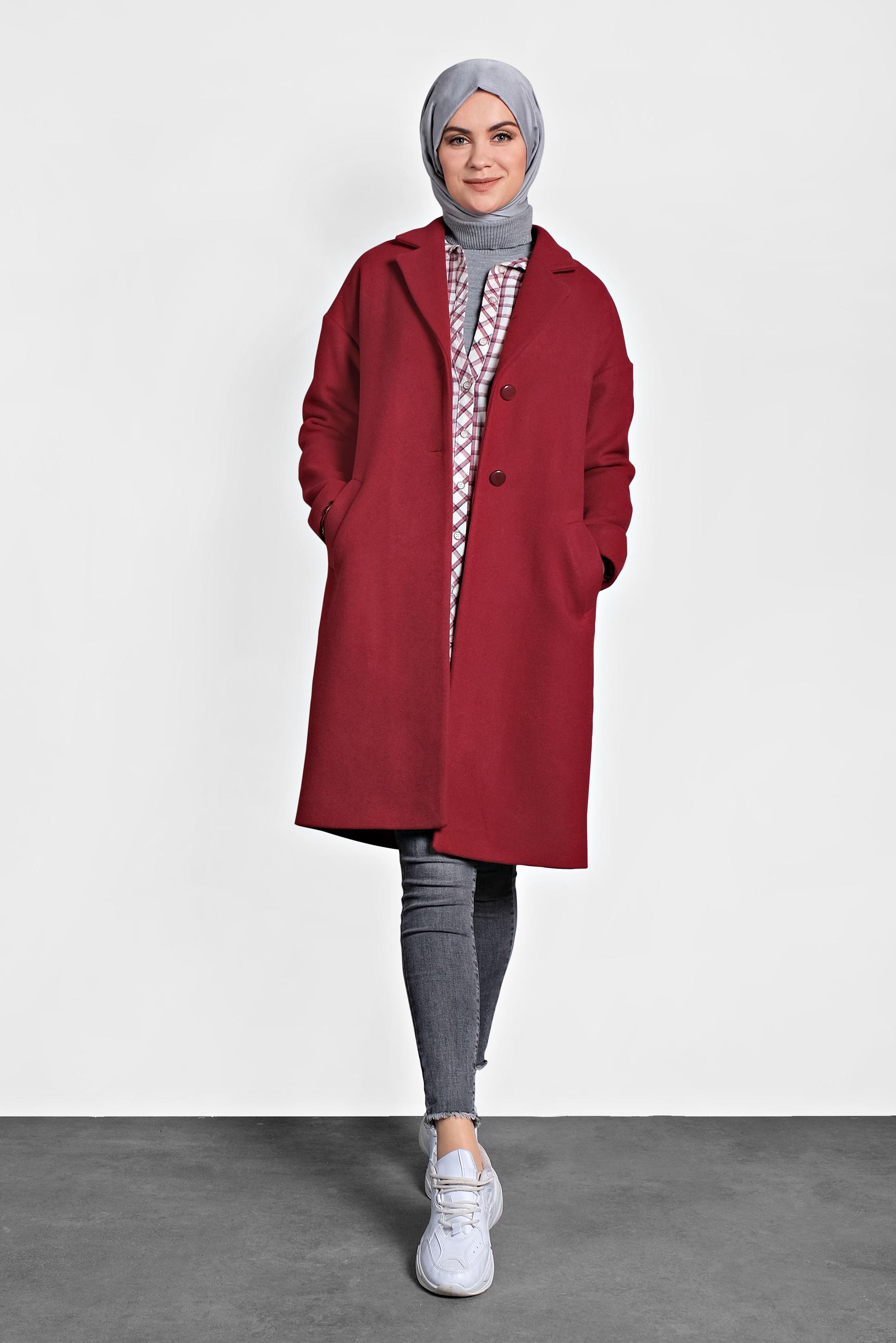 Hijab clothing RED CLASSIC COAT 90005 