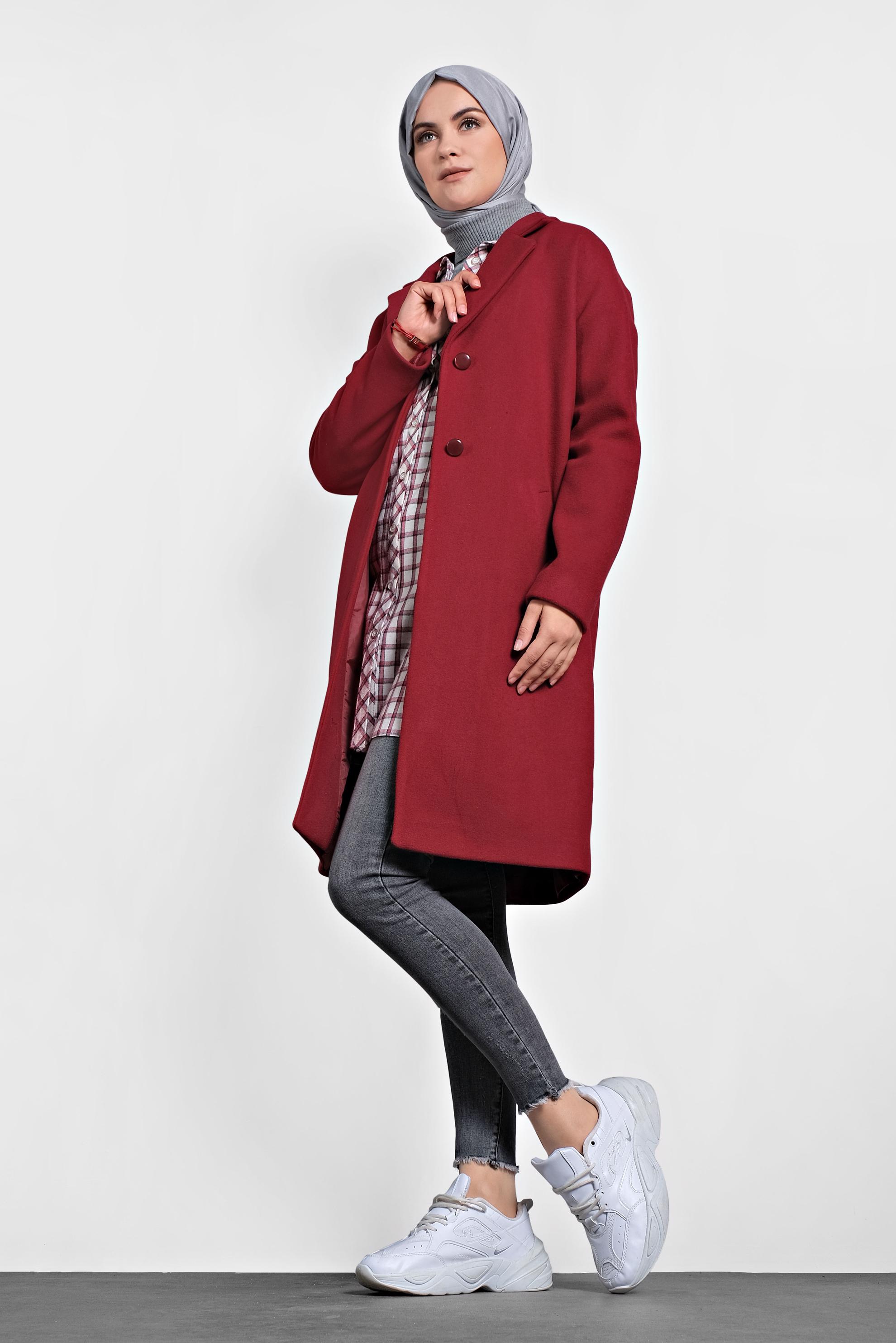 Hijab clothing RED CLASSIC COAT 90005 