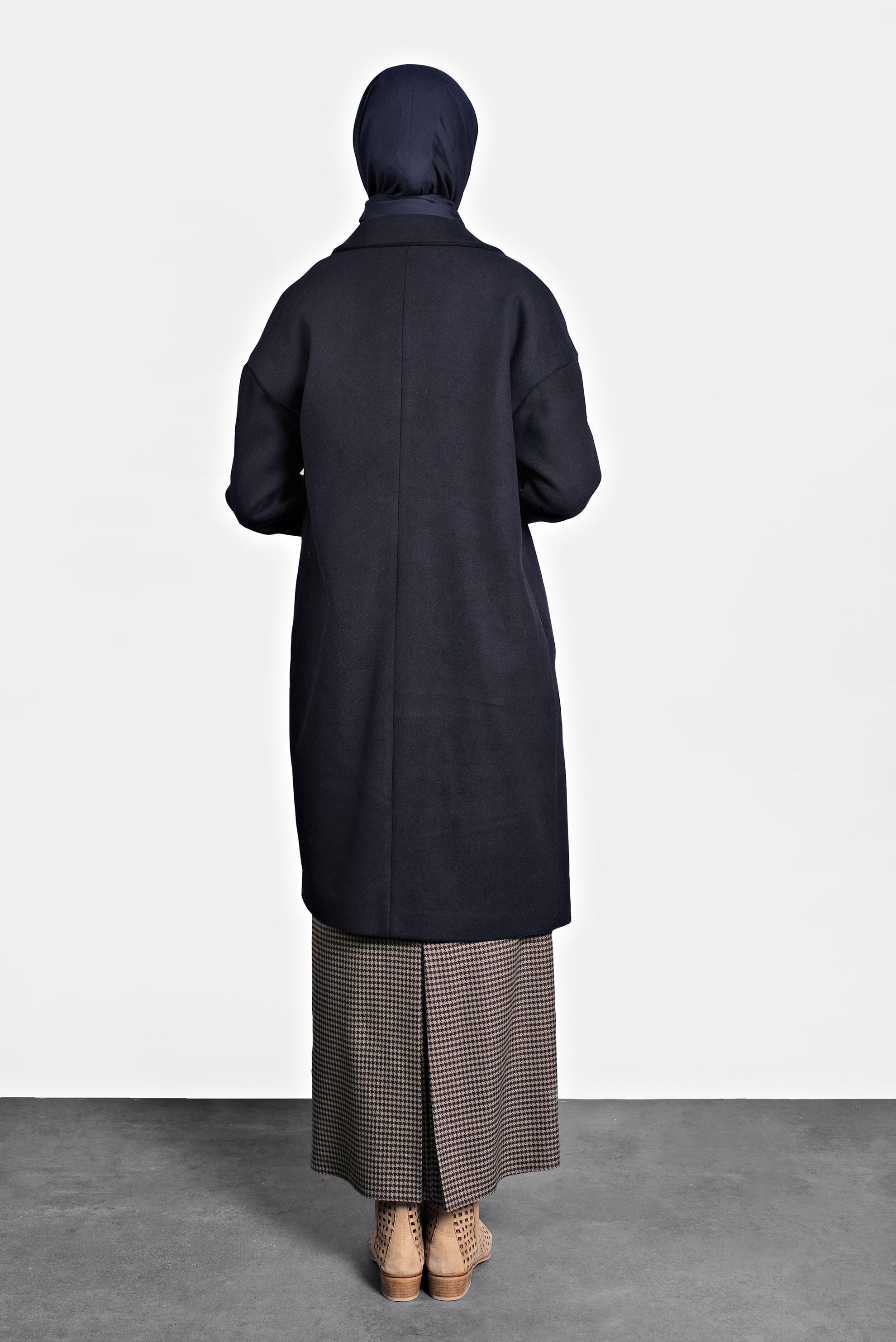 Vêtements hijab BLEU MARINE MANTEAU CLASSIQUE 90005