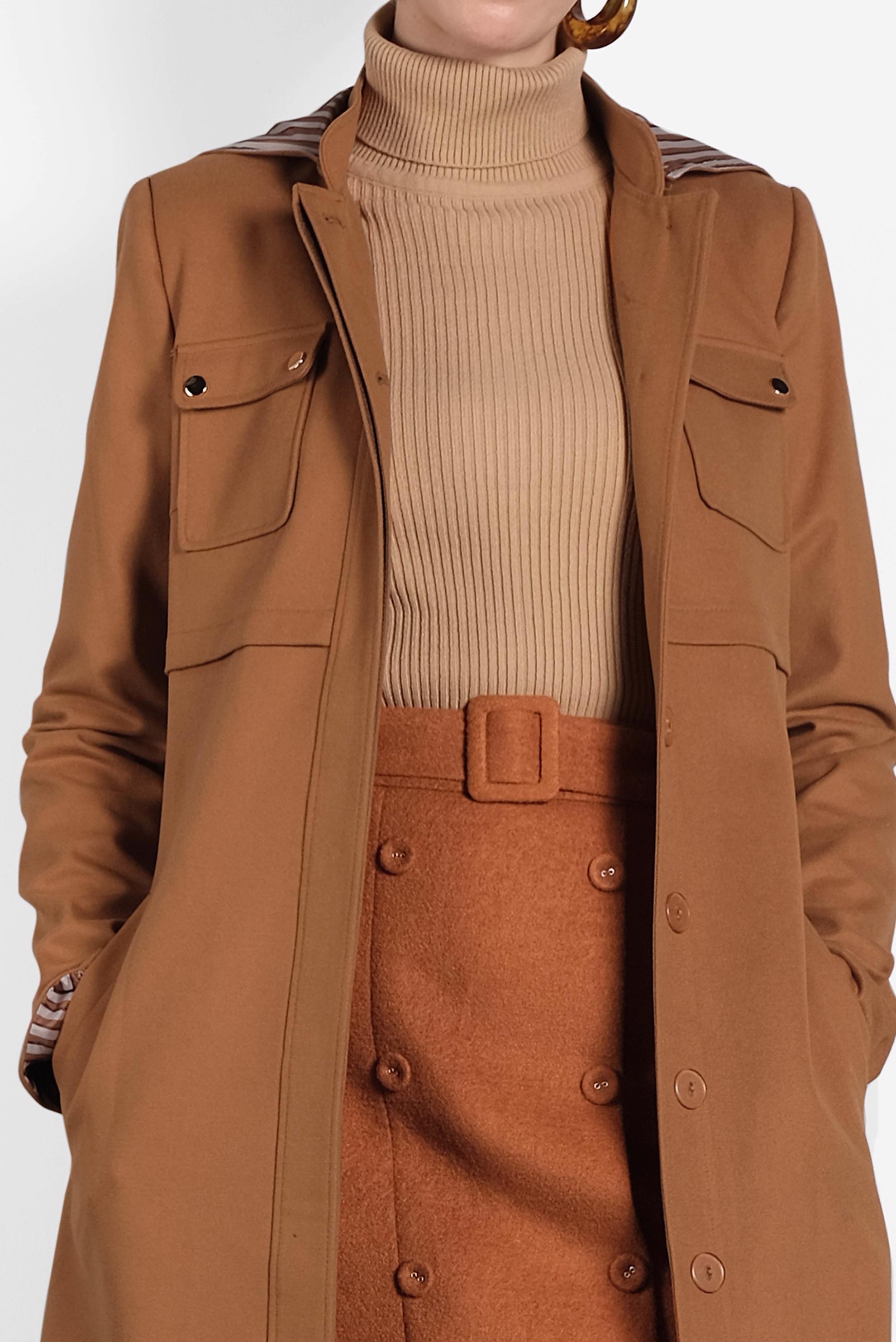 Hijab clothing TABA HOODED BELTED COAT 90007 