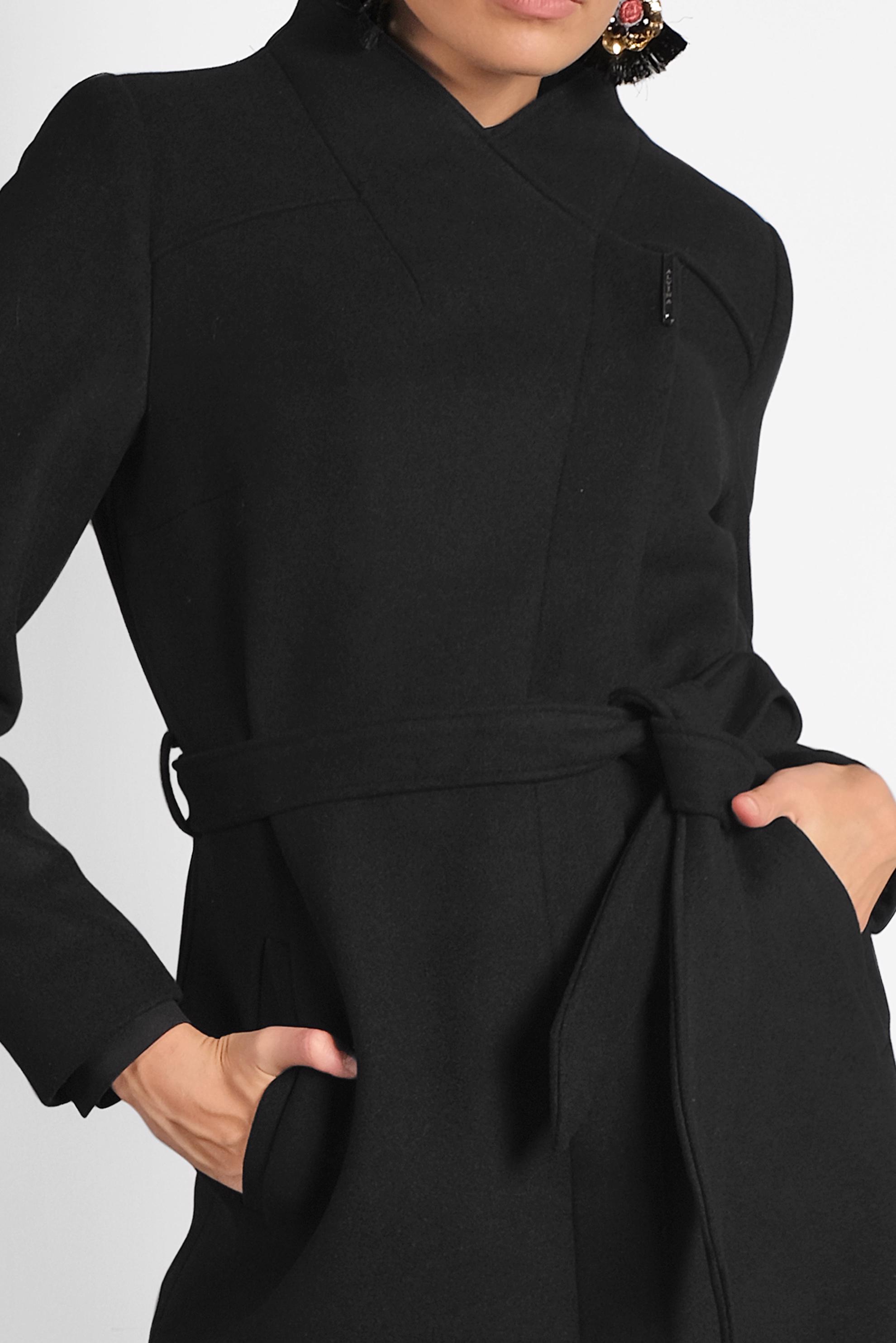 Tesettür giyim SİYAH HAKİM YAKA KUŞAKLI KABAN 90009 