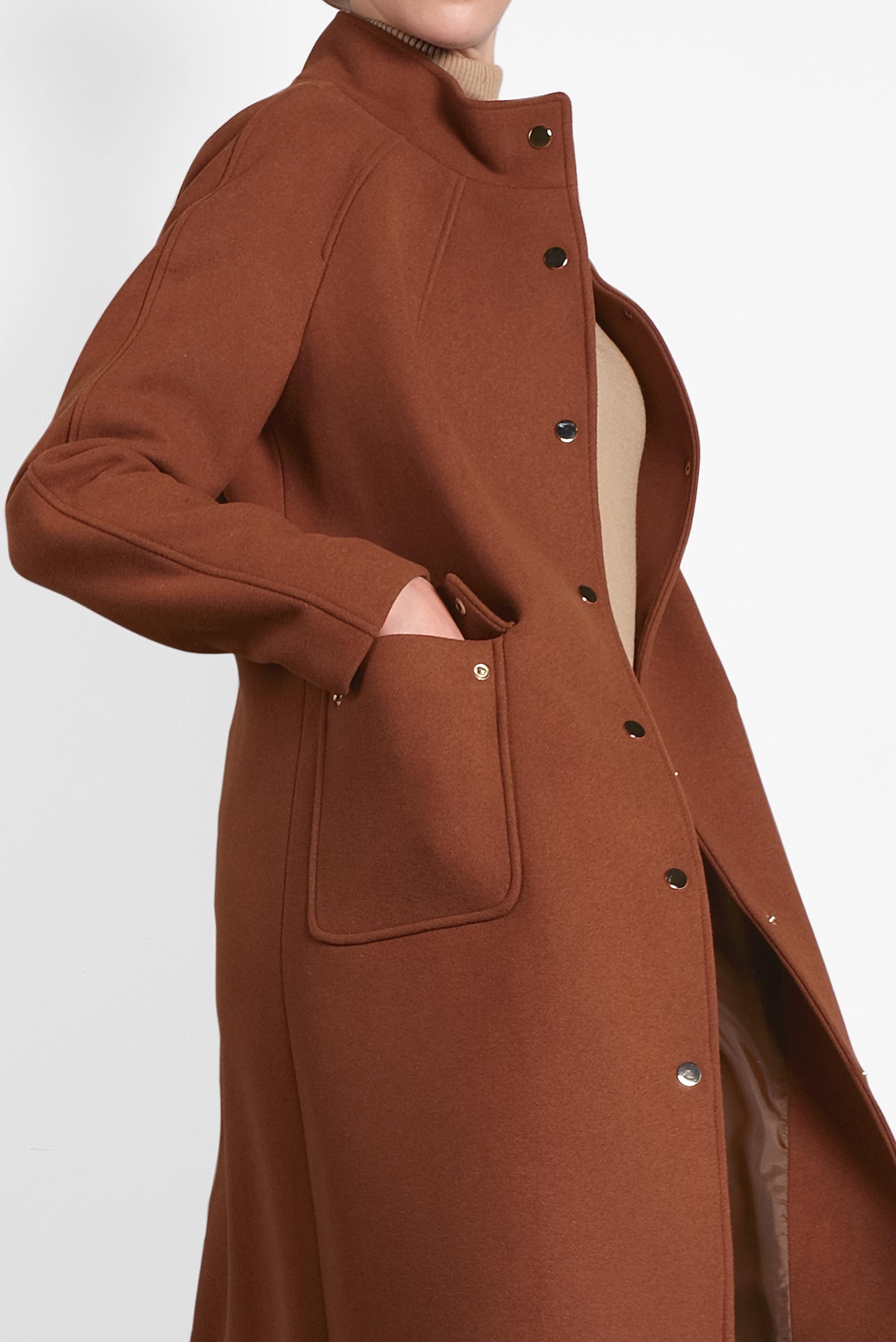 Hijab clothing ORANGE SNAP DETAILED WALKER COAT 90013 