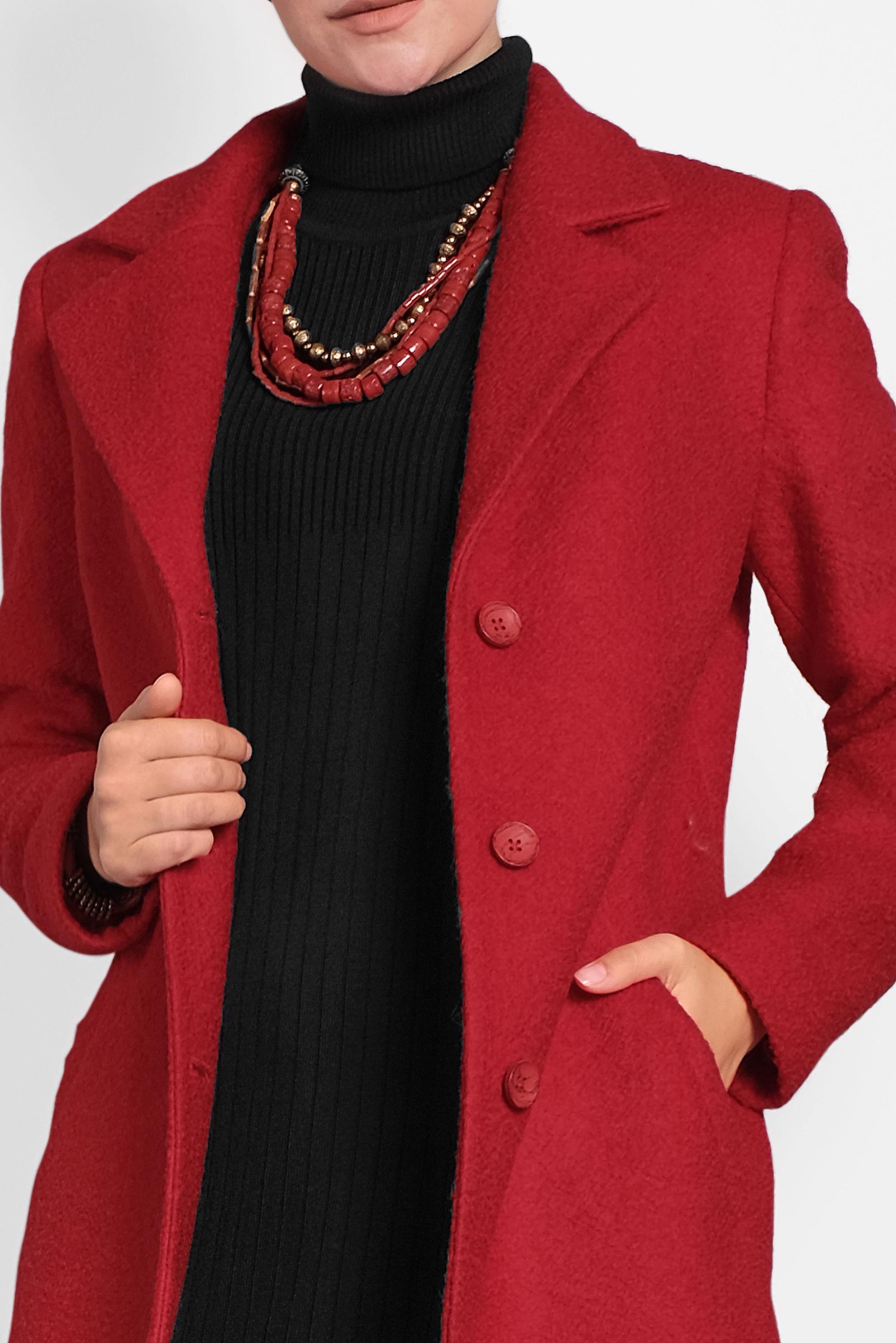 Hijab clothing RED CLASSIC FELT COAT 90014 