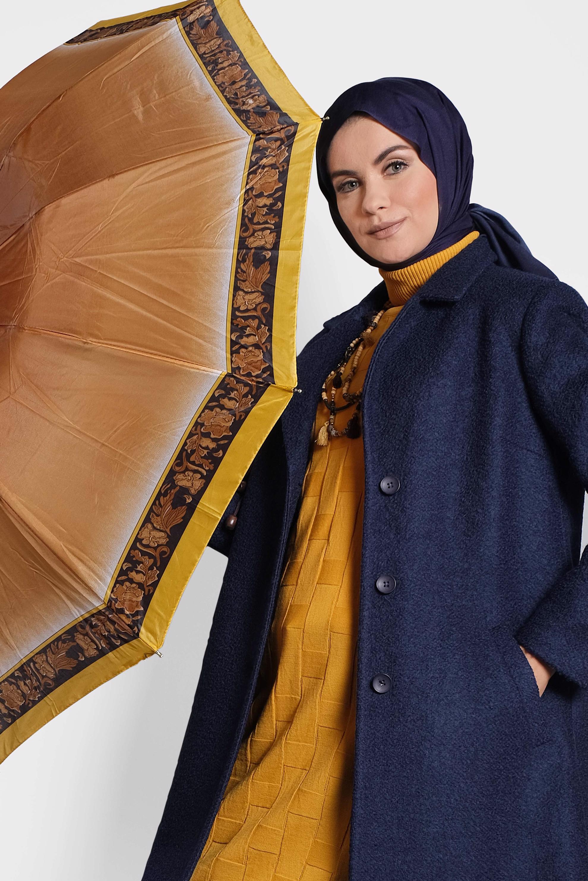 Tesettür giyim LACİVERT KLASİK KEÇE KABAN 90014	