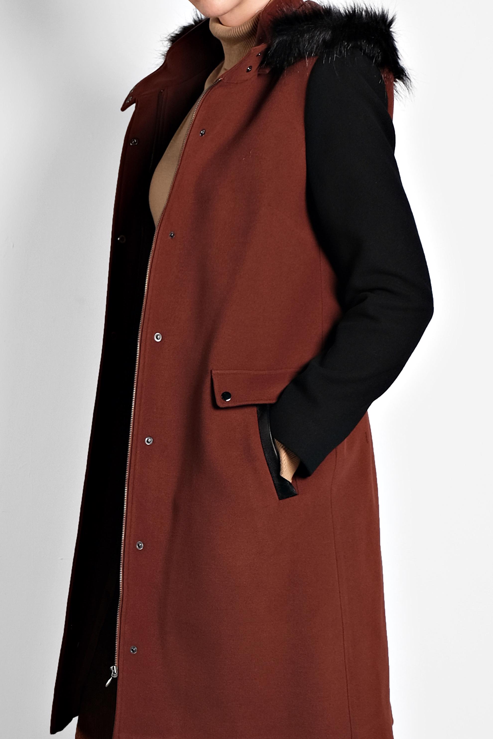 Tesettür giyim TURUNCU KAPÜŞONLU CEPLİ KABAN 90023