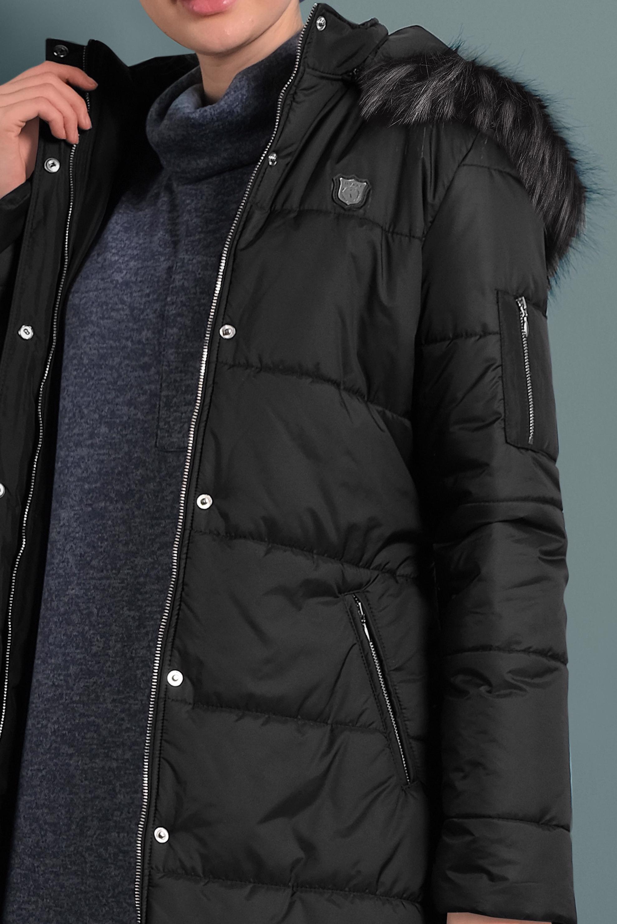 Tesettür giyim SİYAH KAPÜŞONLU ŞİŞME KABAN 90054 