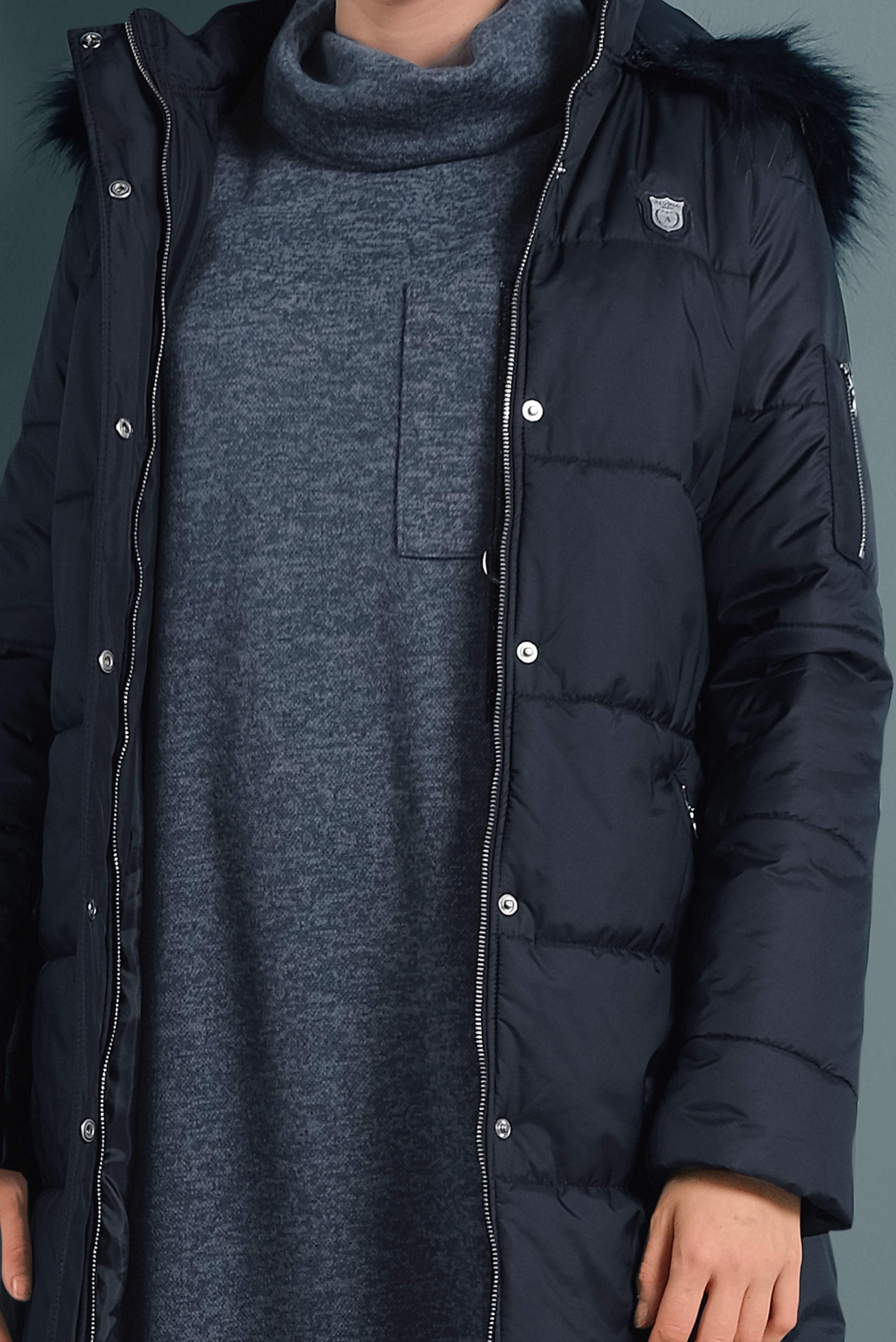 Hijab clothing NAVY BLUE HOODED PUFFER COAT 90054 