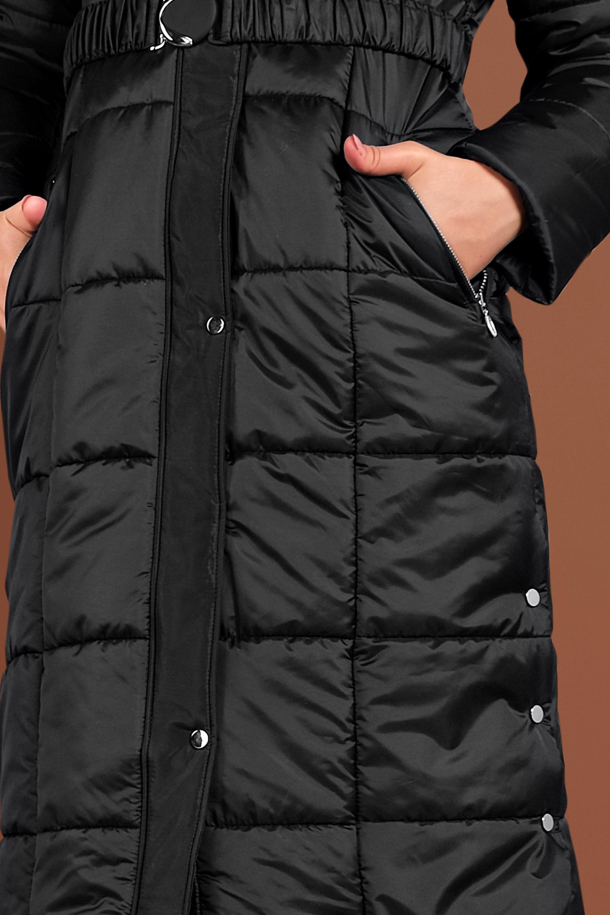 Tesettür giyim SİYAH YANLARI ÇITÇITLI KAPİTONE KABAN 90056 