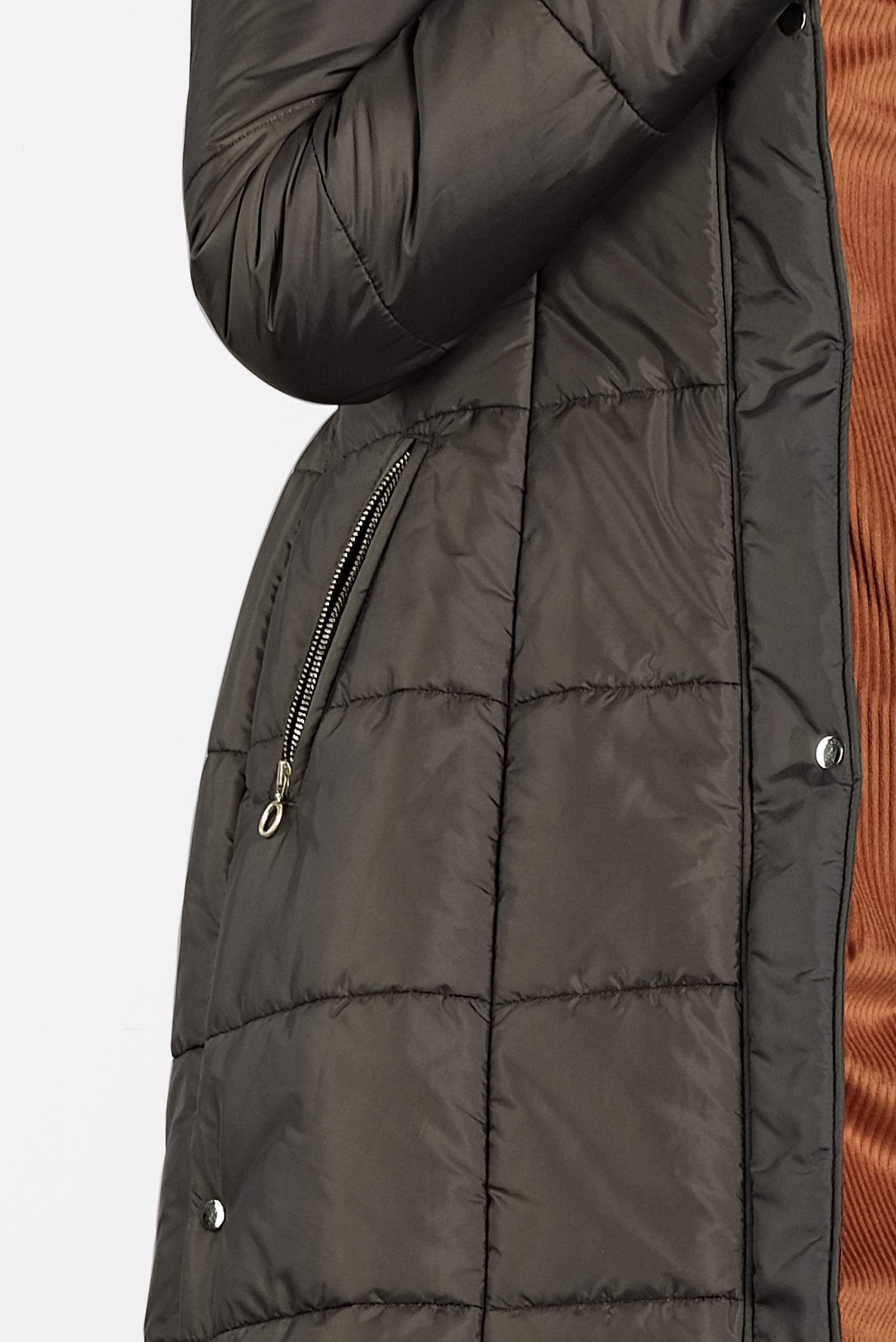 Tesettür giyim HAKİ YANLARI ÇITÇITLI KAPİTONE KABAN 90056 