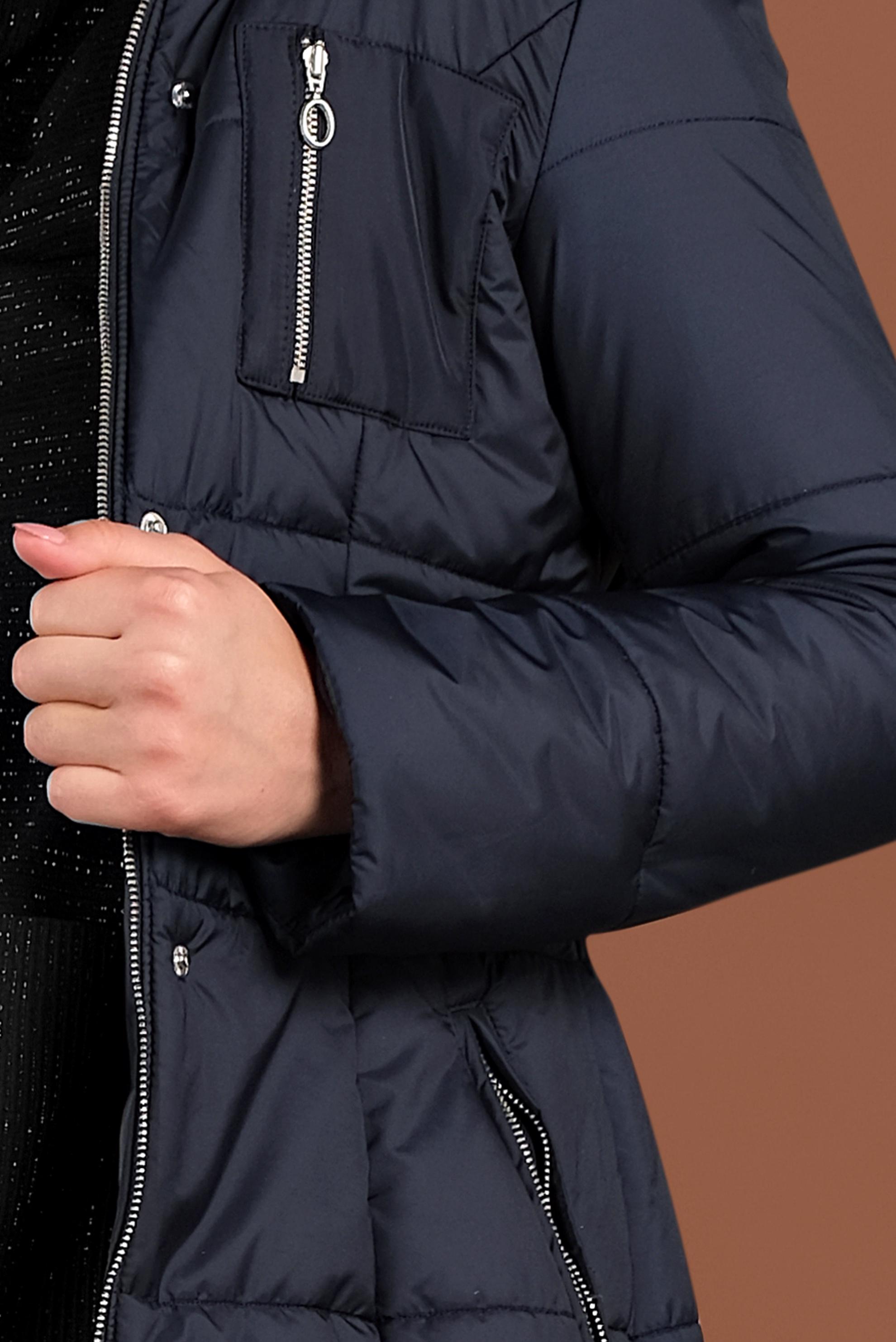 Tesettür giyim LACİVERT YANLARI ÇITÇITLI KAPİTONE KABAN 90056 