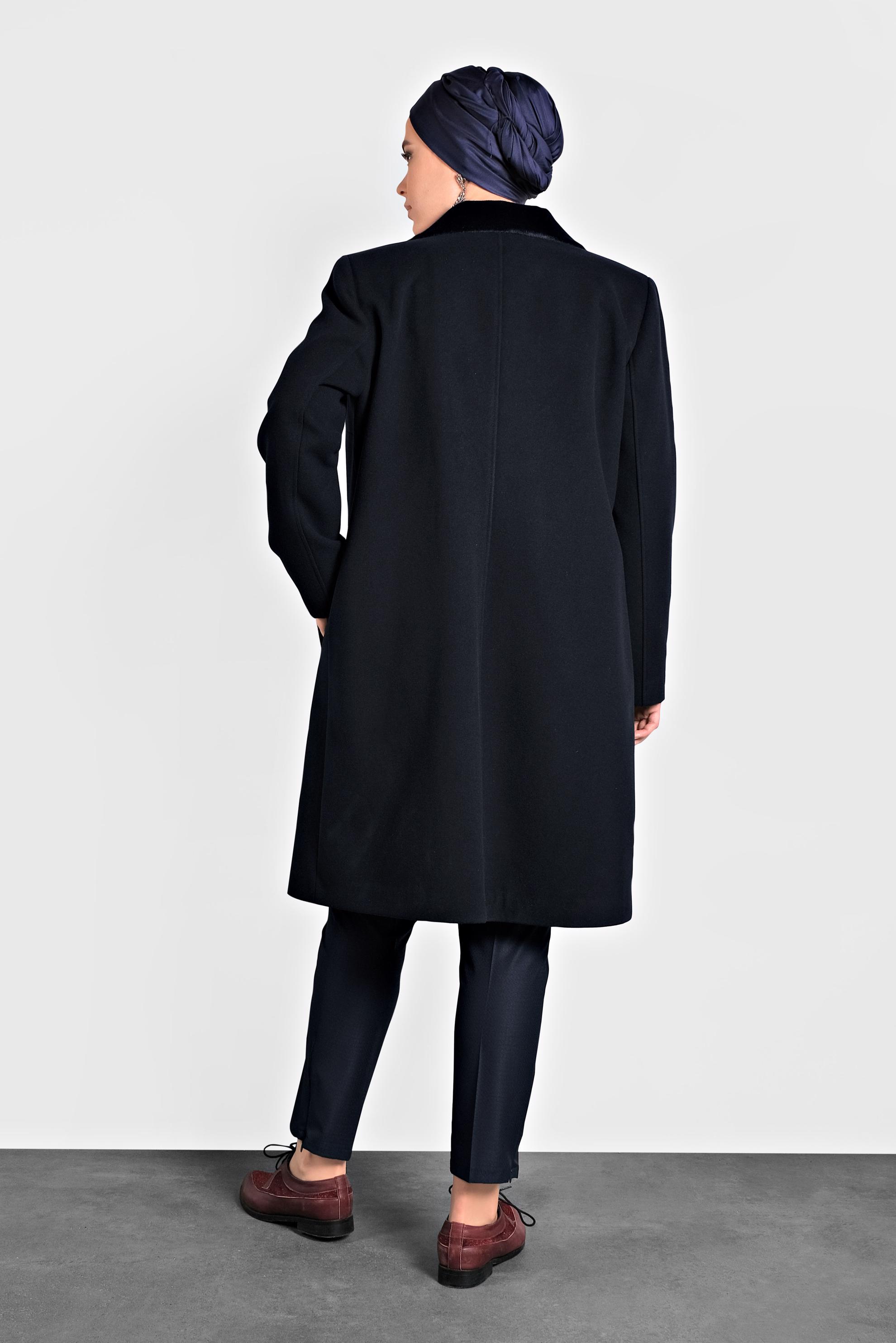 Vêtements hijab BLEU MARINE CABAN EN LAINE 90059 