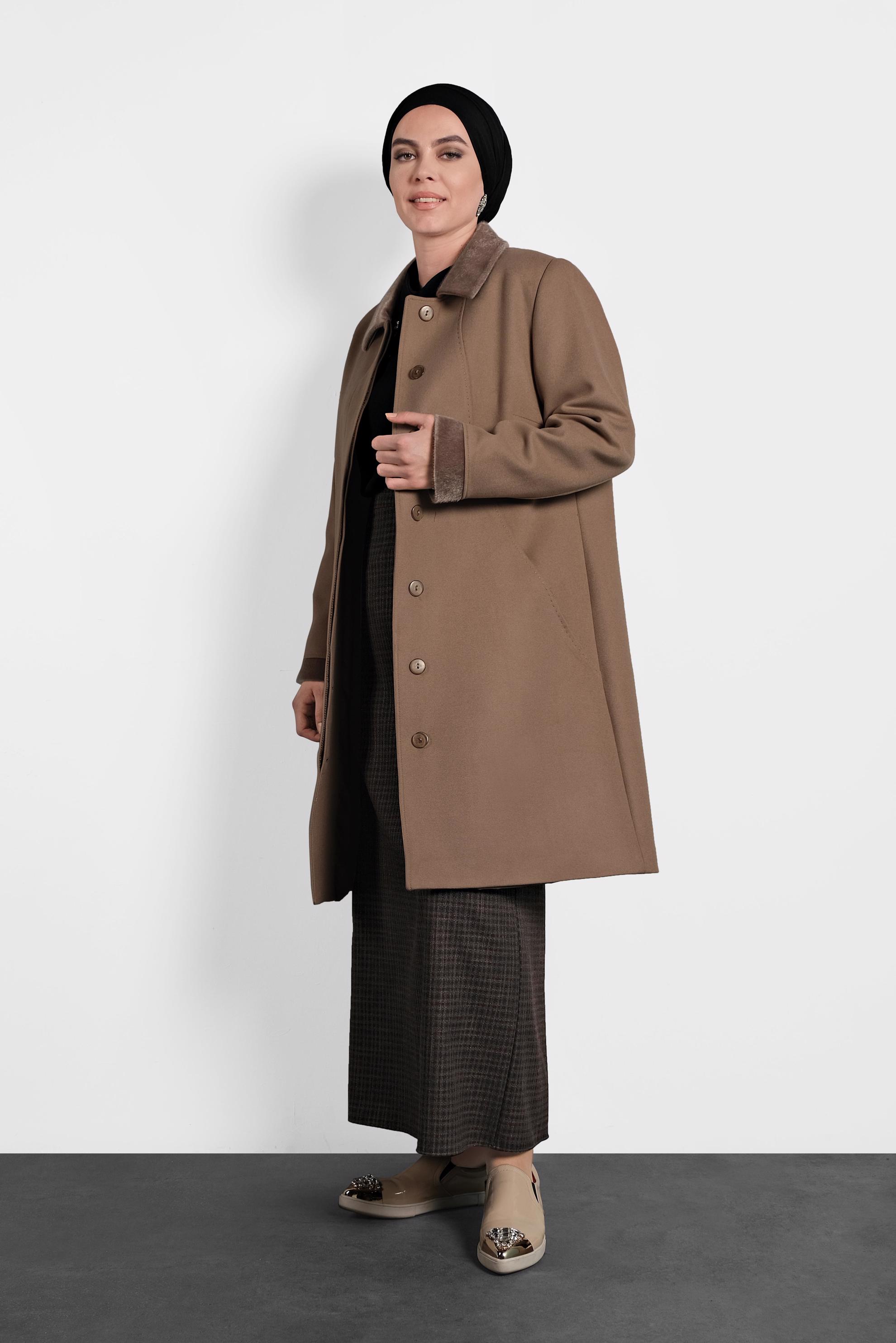 Vêtements hijab BRUN CABAN EN LAINE 90060