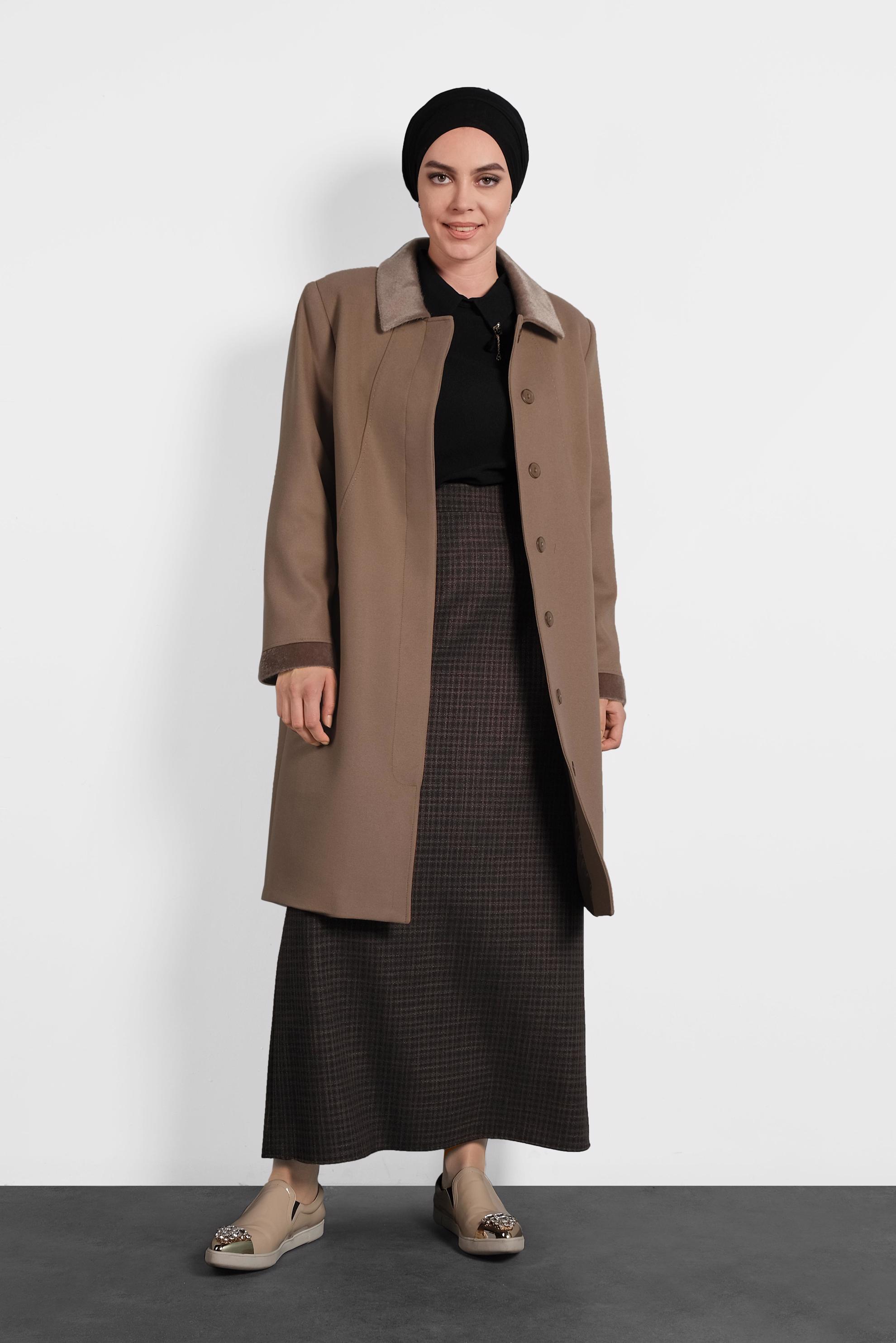 Vêtements hijab BRUN CABAN EN LAINE 90060