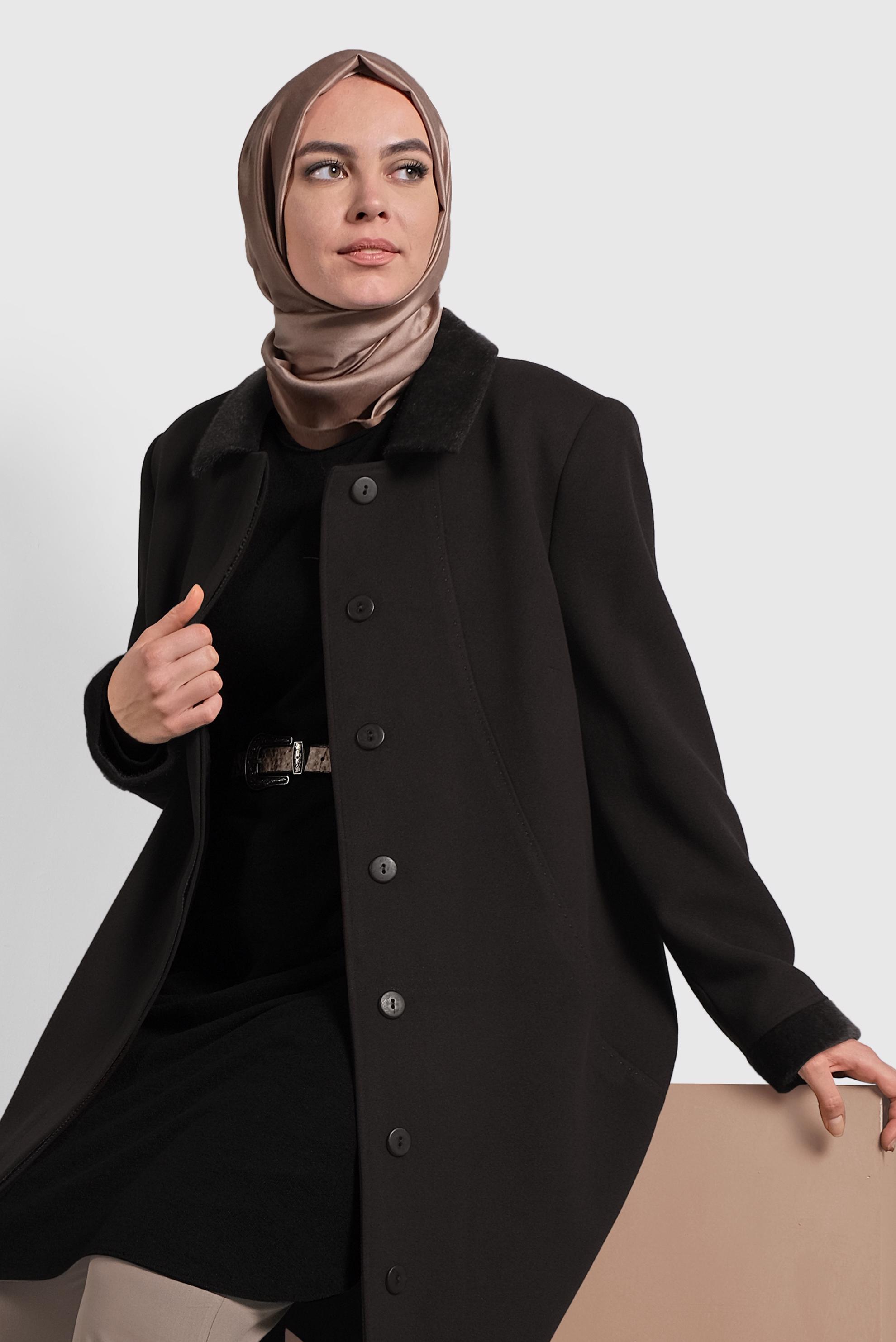 Vêtements hijab BRUN CABAN EN LAINE 90060