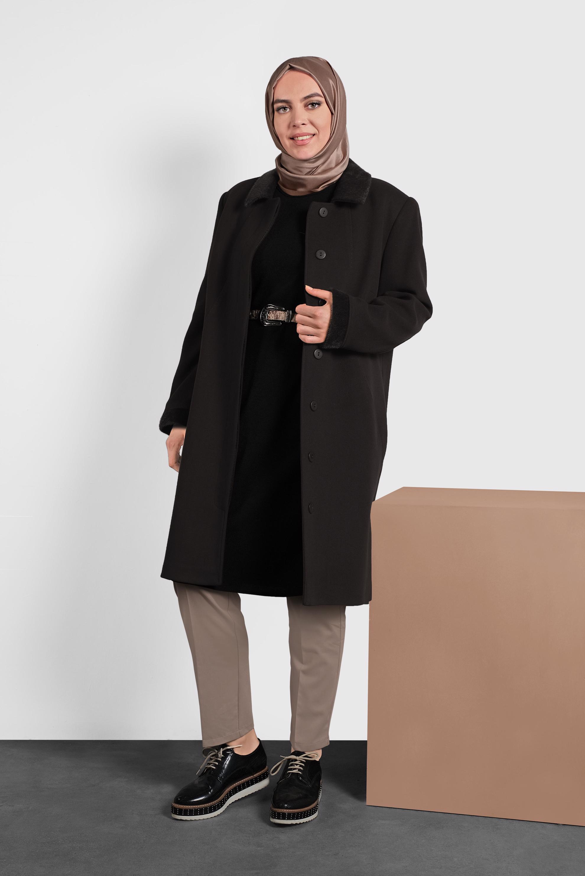 Vêtements hijab BRUN CABAN EN LAINE 90060