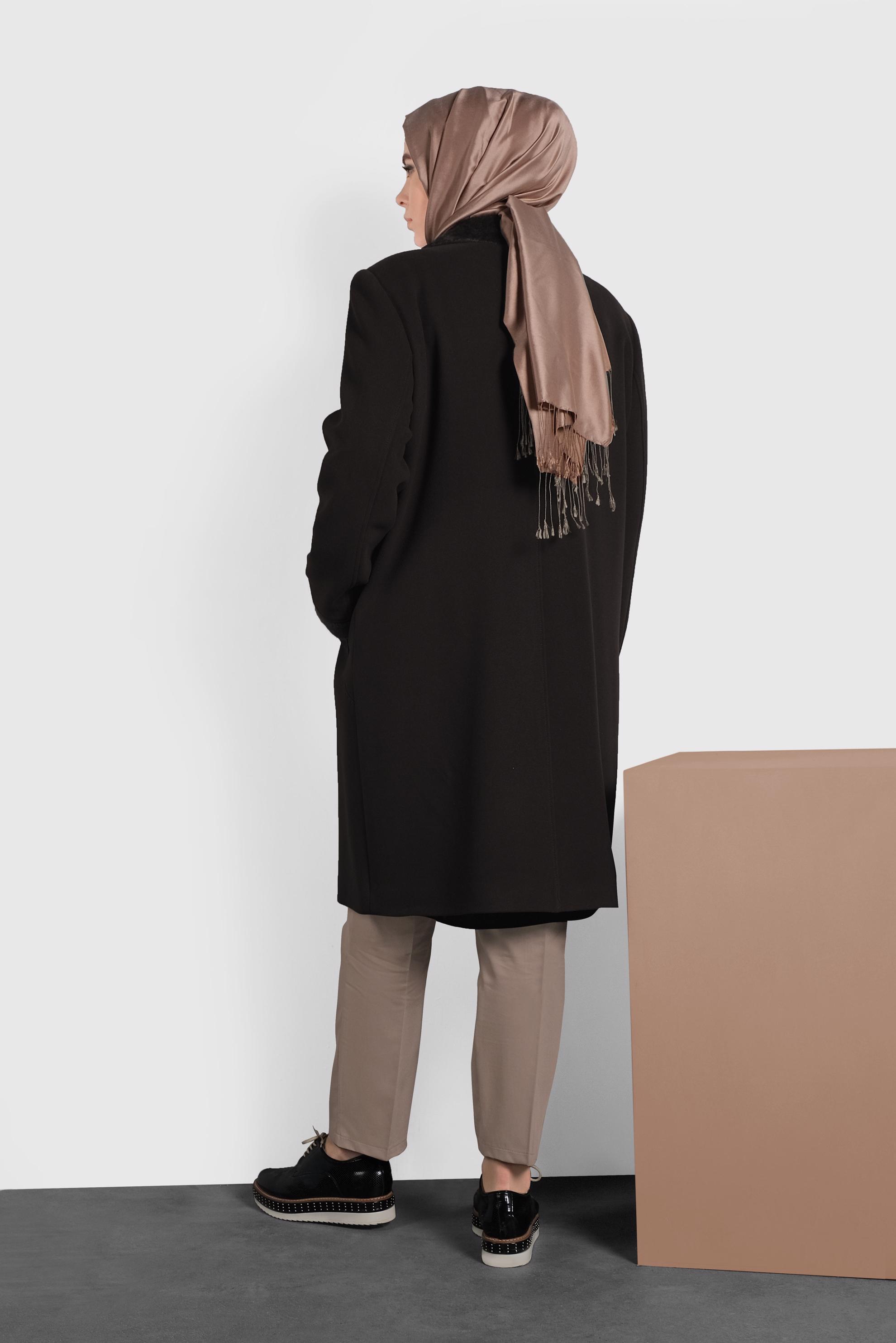 Vêtements hijab BRUN CABAN EN LAINE 90060