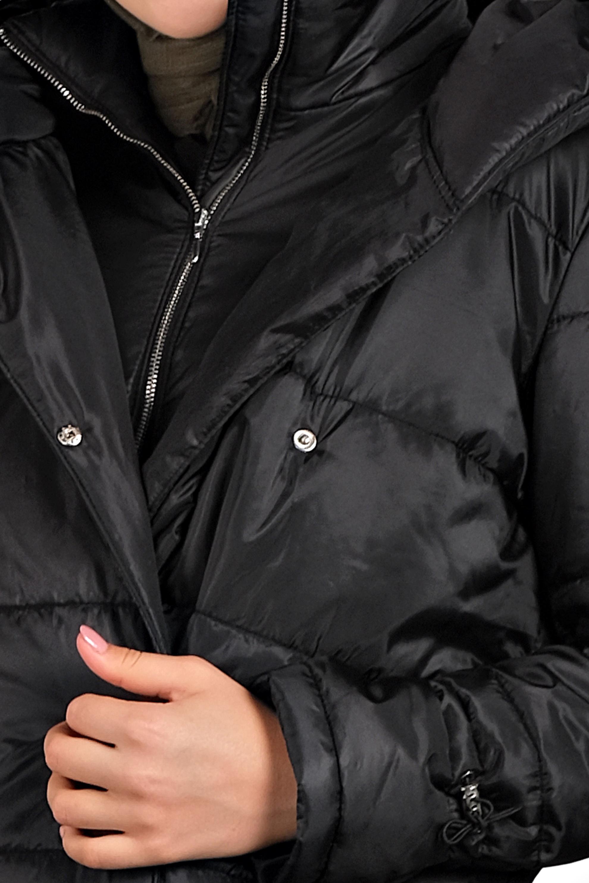 Tesettür giyim SİYAH ŞİŞME KAPÜŞONLU KABAN 90065 