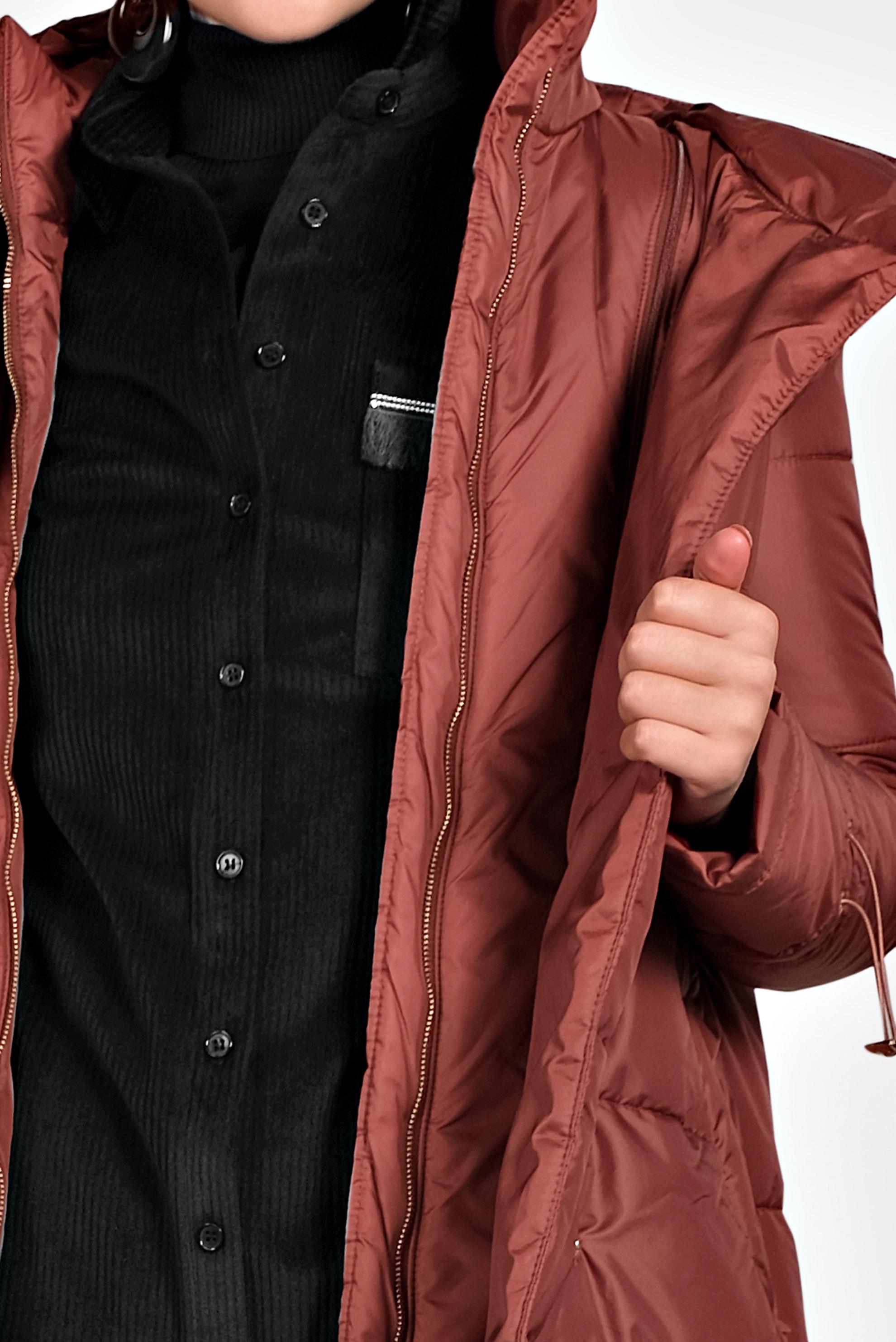 Tesettür giyim TURUNCU ŞİŞME KAPÜŞONLU KABAN 90065 